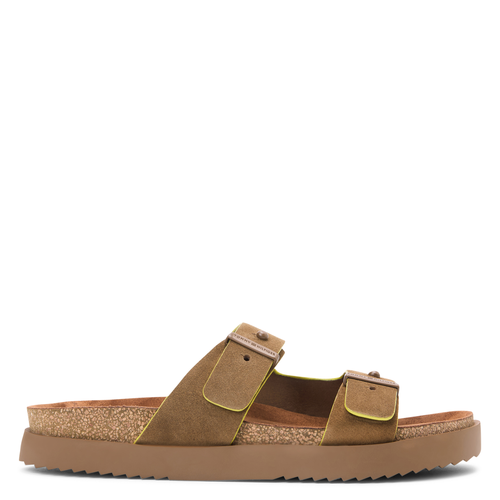 Sandali piatti con cinturini in pelle scamosciata TOMMY HILFIGER Marrone