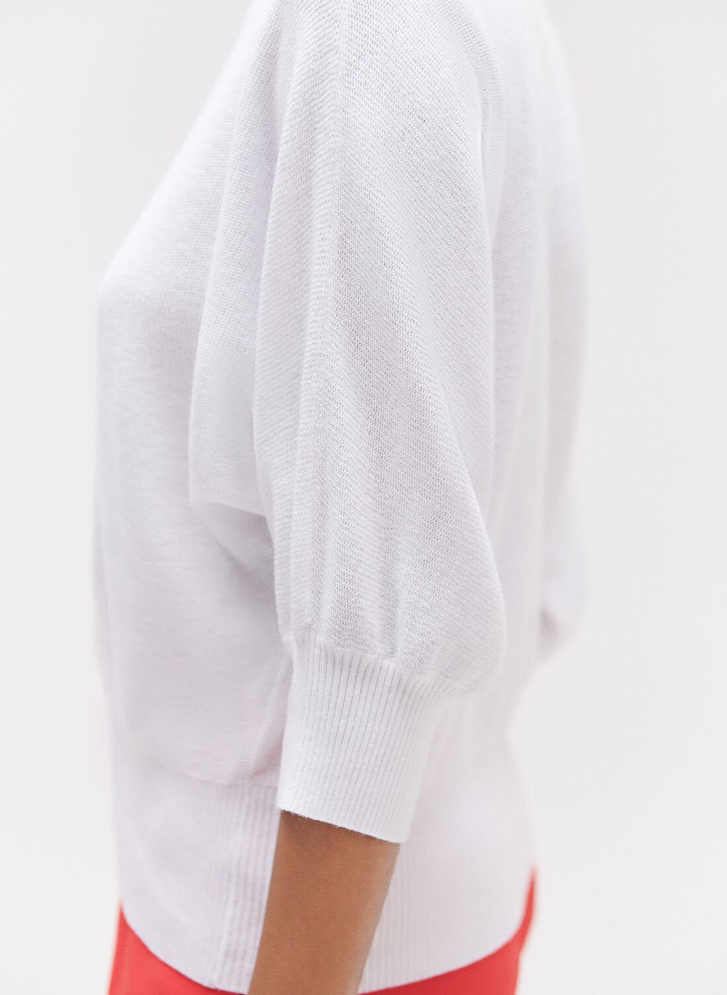Oversized boat-neck cotton sweater CAROLL White