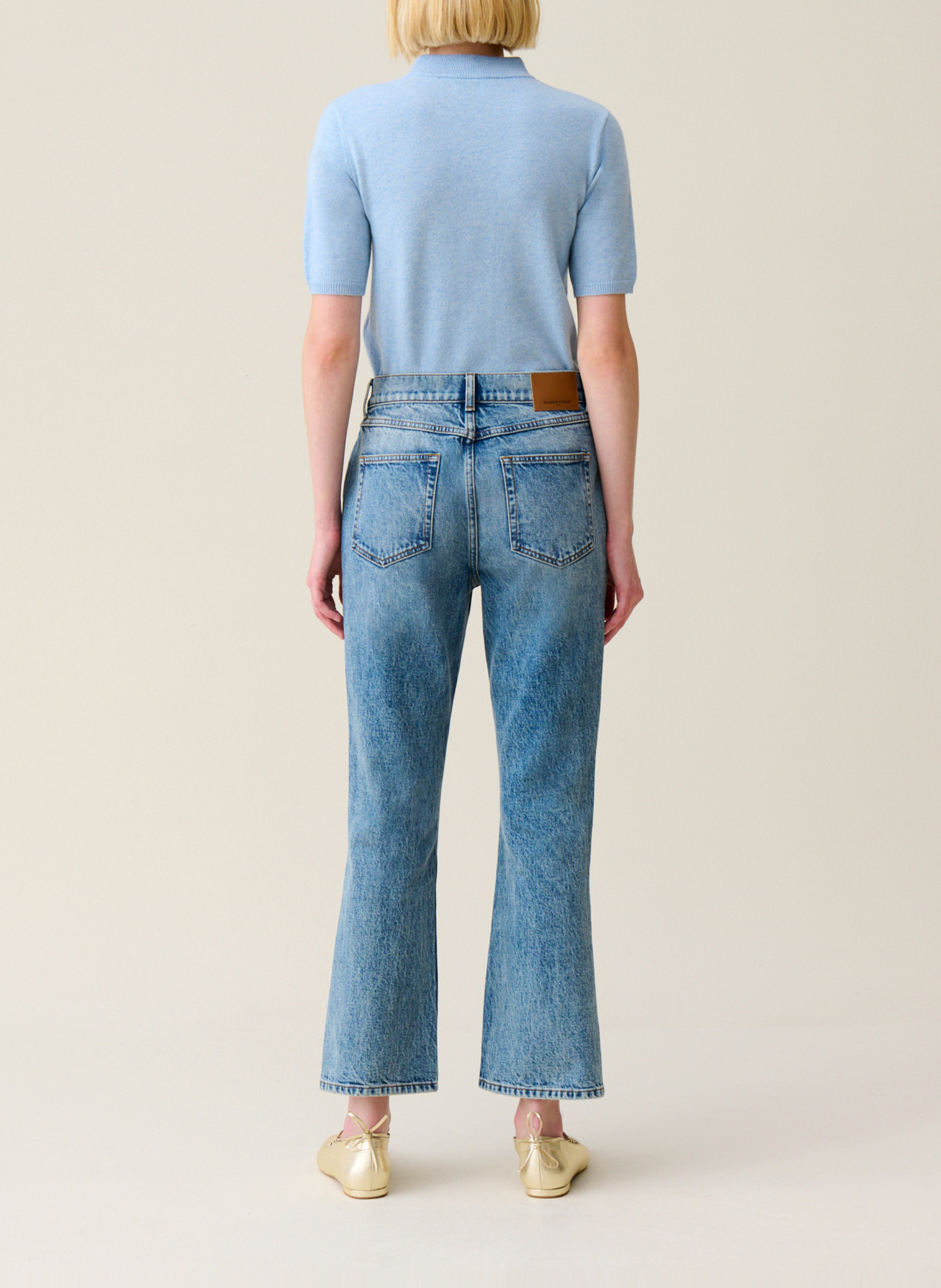 Jean flare en coton mélangé CLAUDIE PIERLOT Bleu