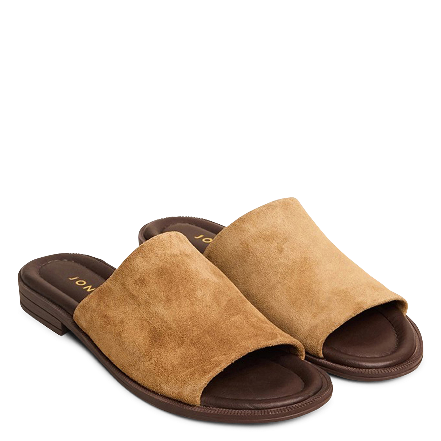 Mules plates en cuir velours JONAK Marron