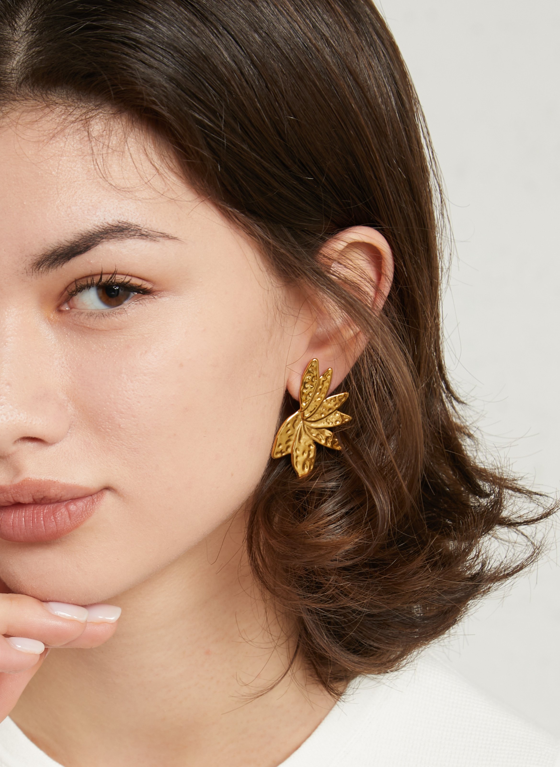 Steel earrings AU PRINTEMPS PARIS Golden