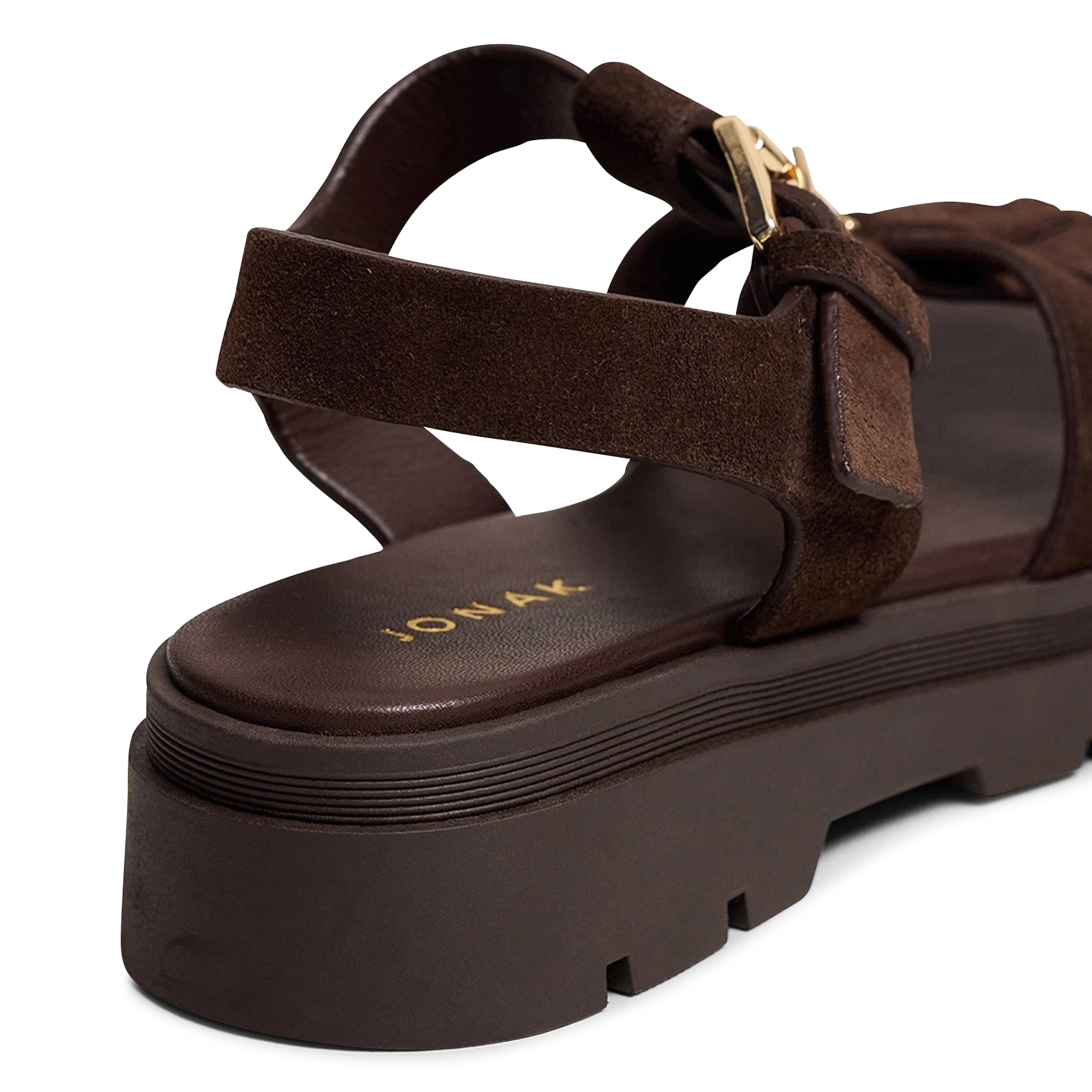 Velvet leather platform sandals JONAK Brown