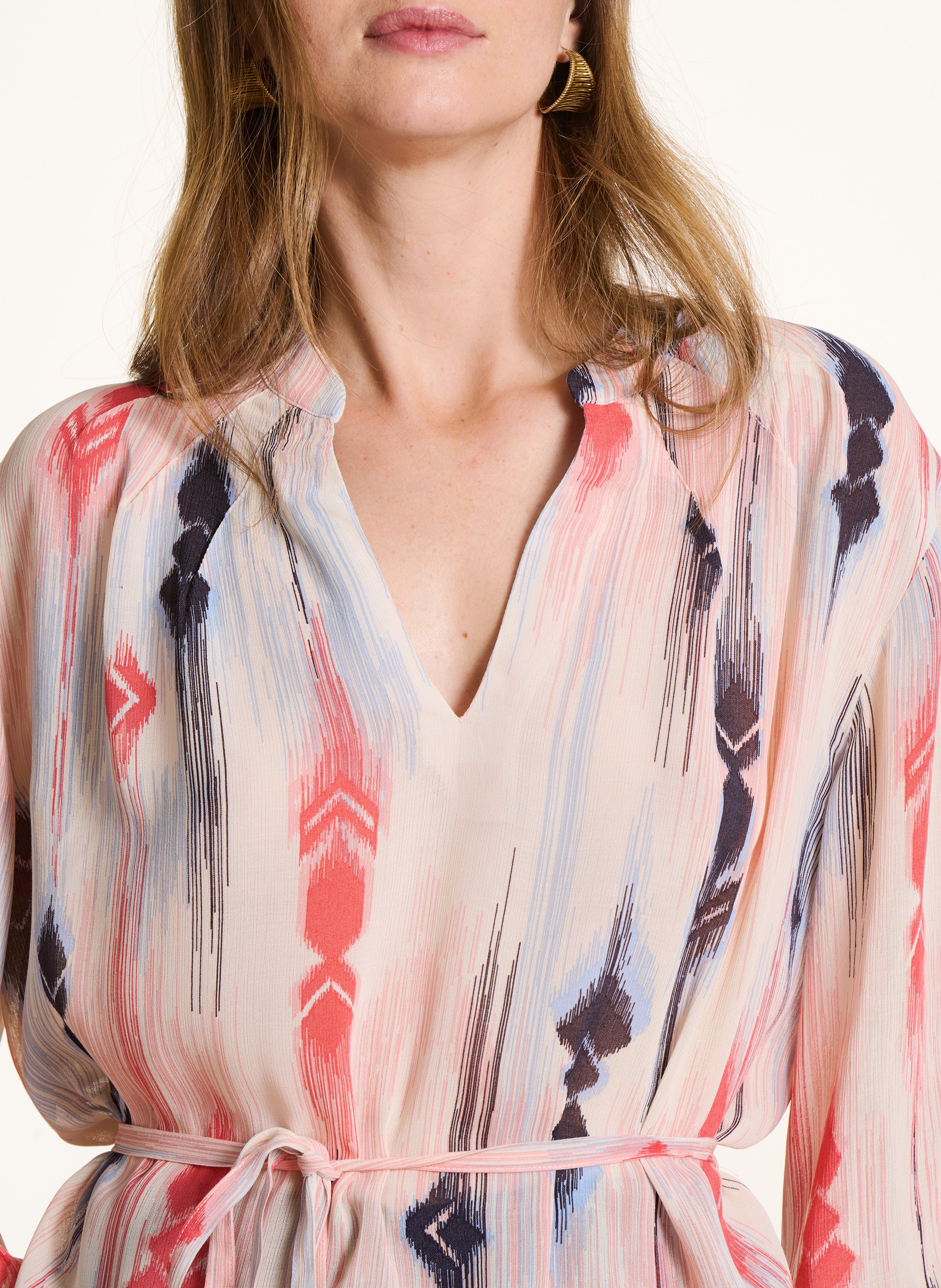 Blouse ample col tunisien LA FEE MARABOUTEE Multicolore