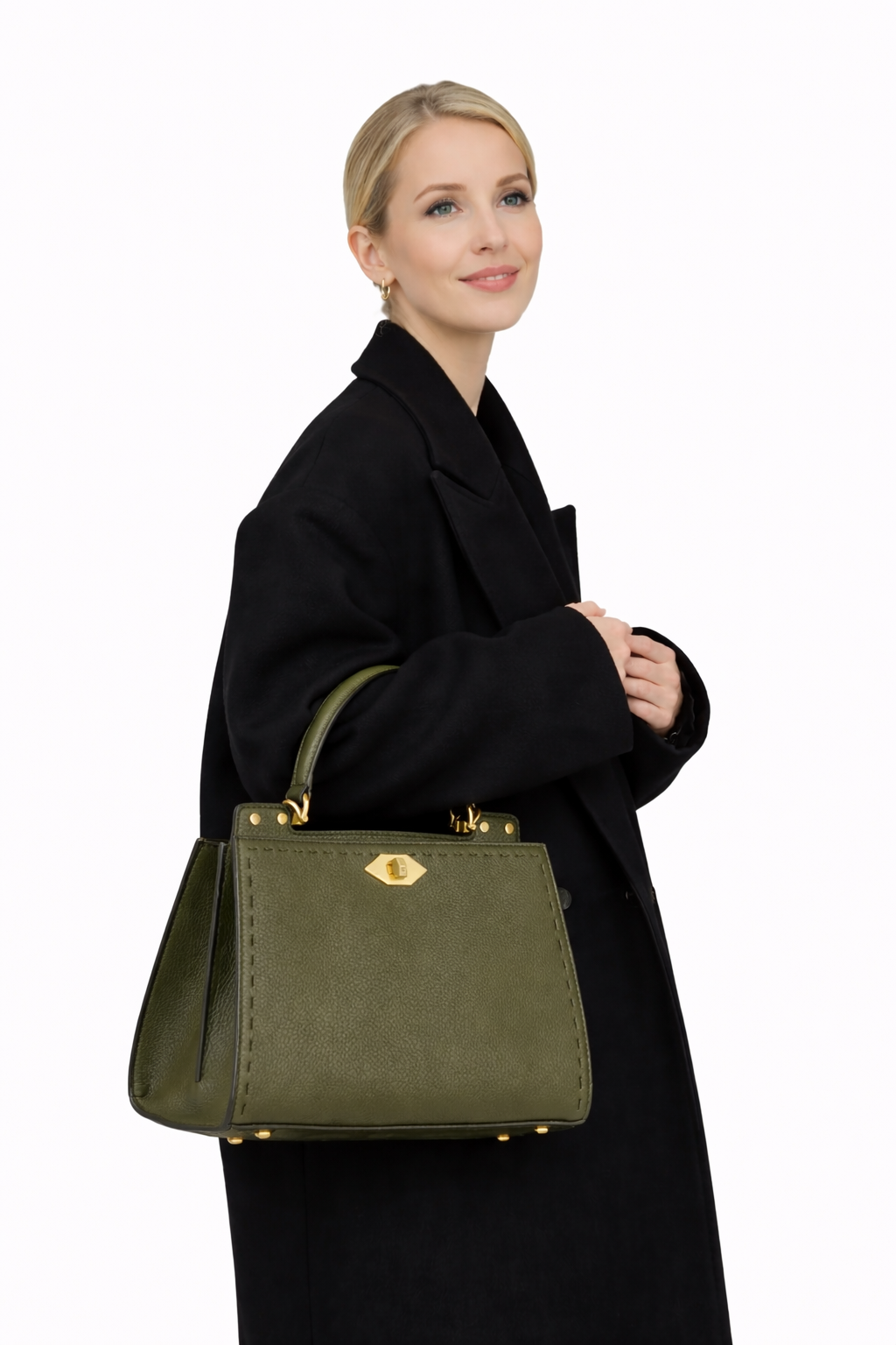 Handbag in calfskin Khaki