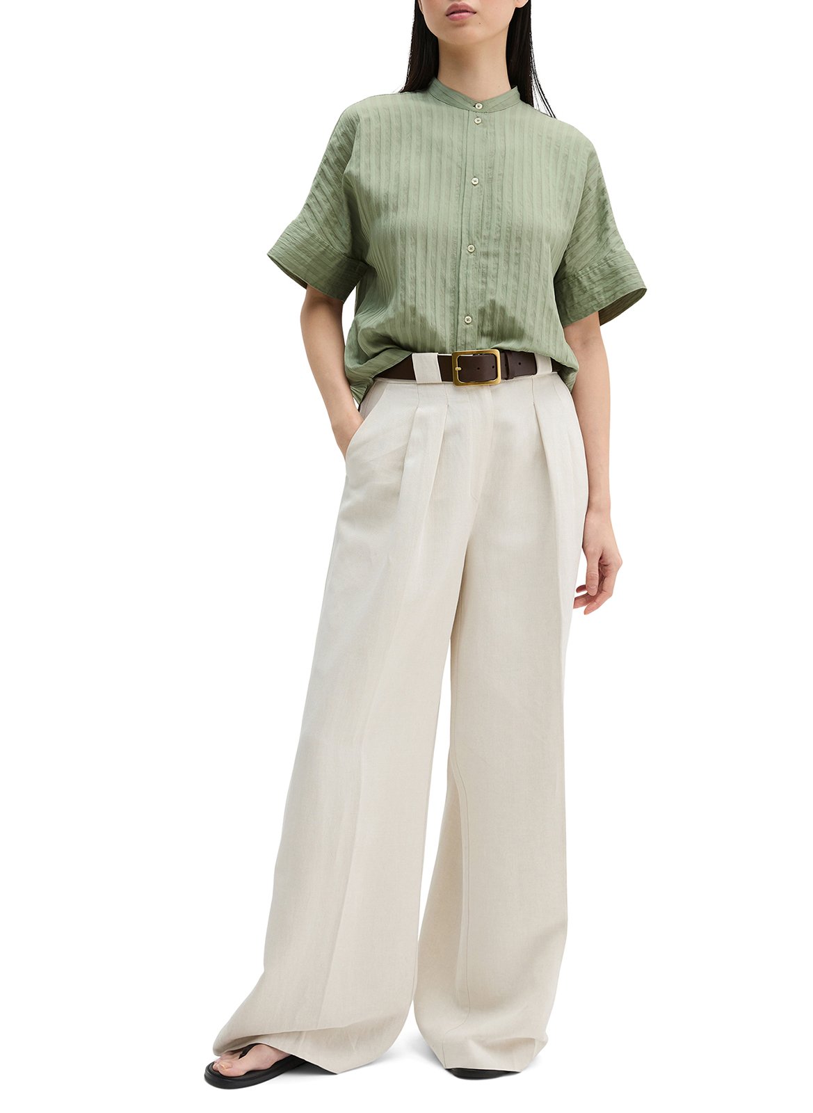 Bluse mit Mao-Kragen MARC O'POLO Grun