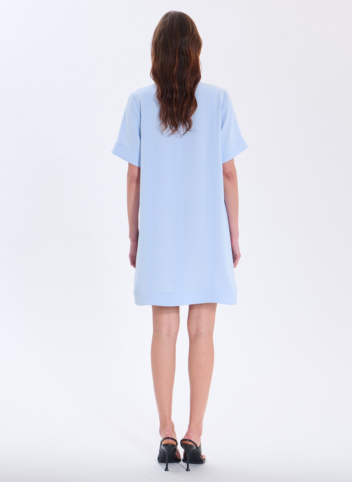 Robe courte col V ZAPA Bleu