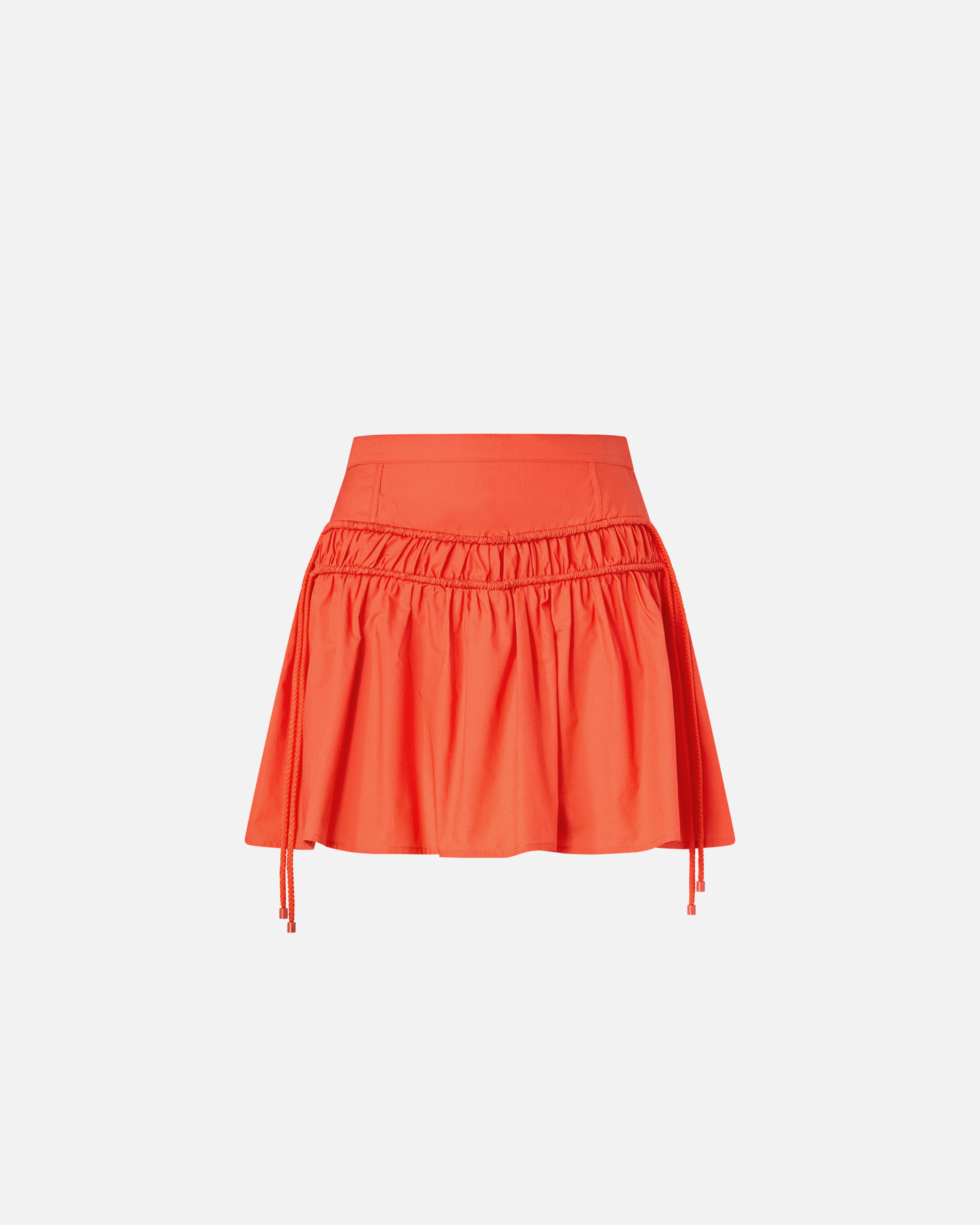 Short gathered skirt with drawstring ties PINKO Orange