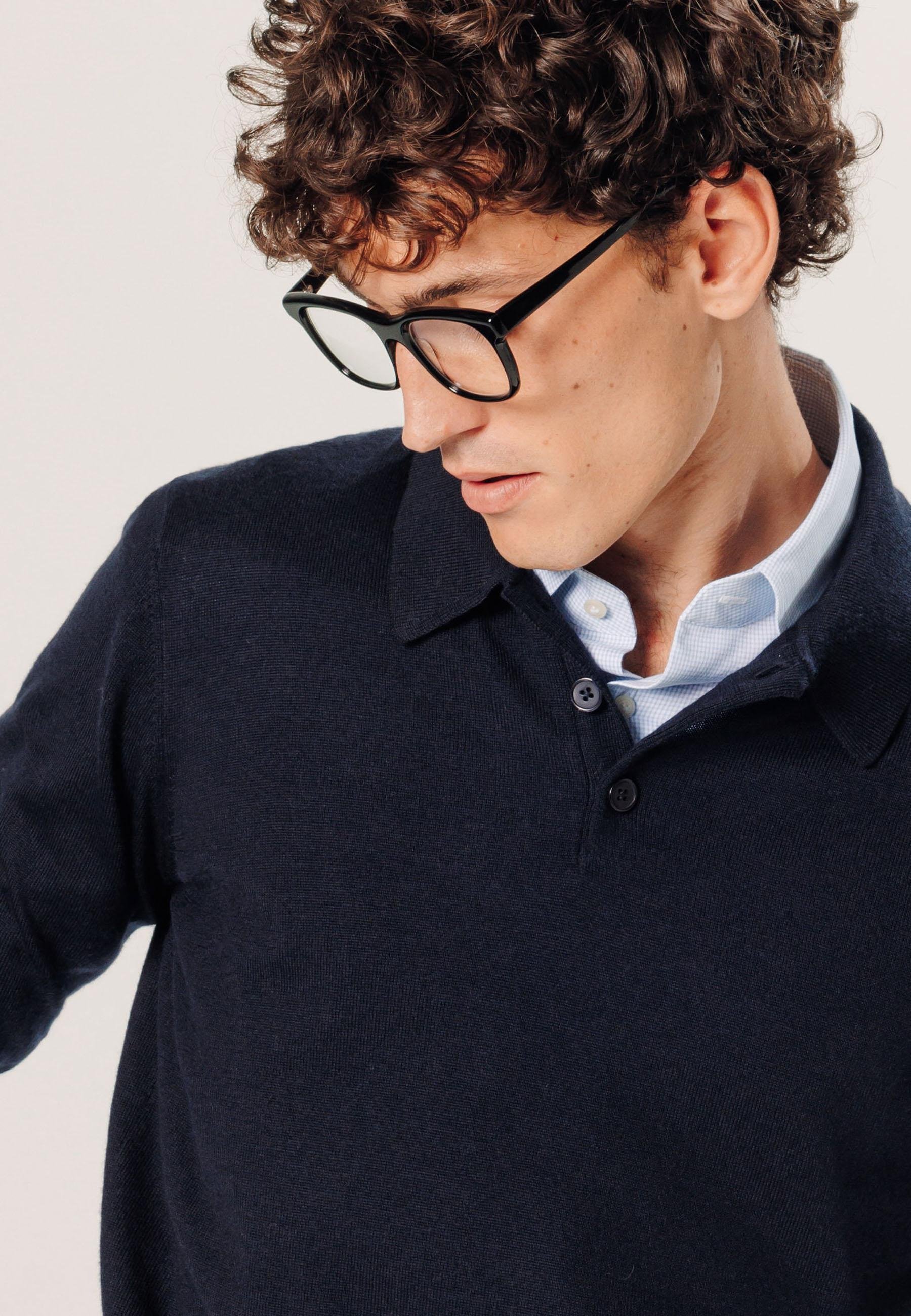 Polo en laine mérinos RODIER Bleu