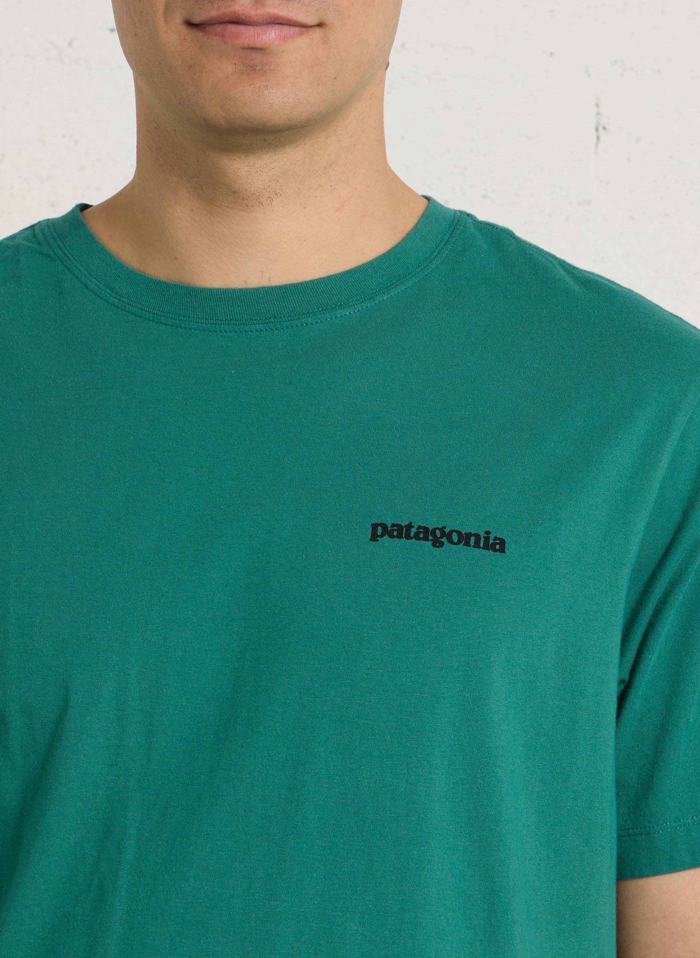 Tee-shirt oversize col rond en coton bio sérigraphié PATAGONIA Vert