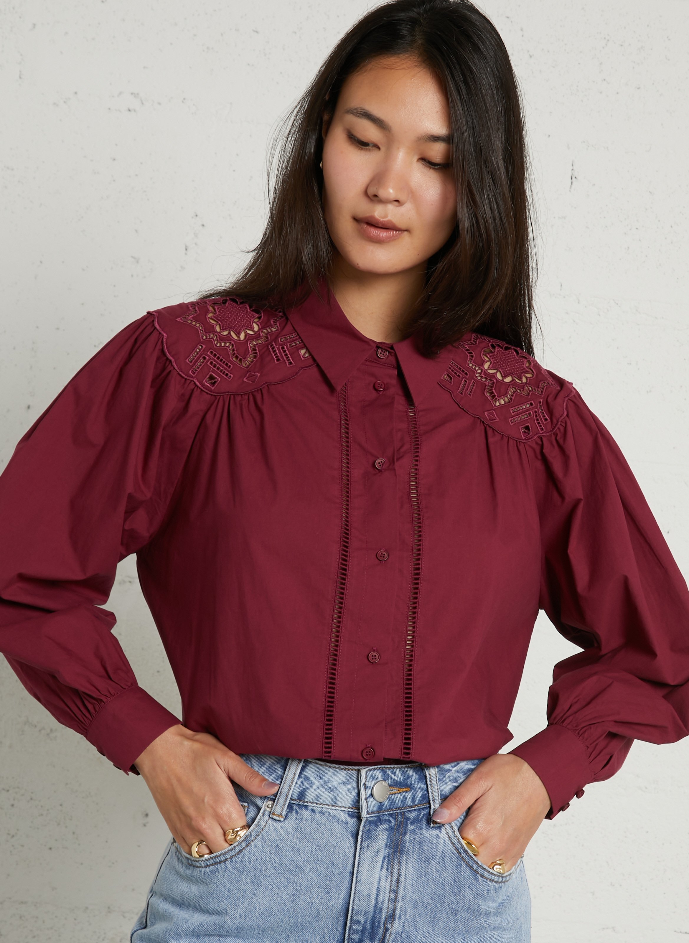 Organic cotton shirt SUNCOO Red