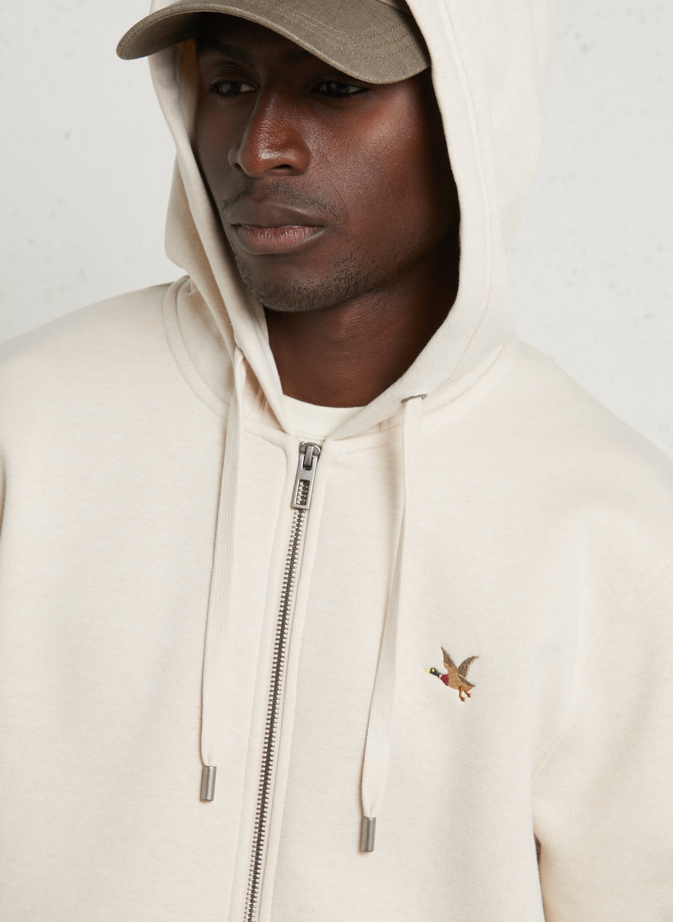 Gerade geschnittenes Kapuzensweatshirt aus Baumwoll-Mix CHEVIGNON Beige