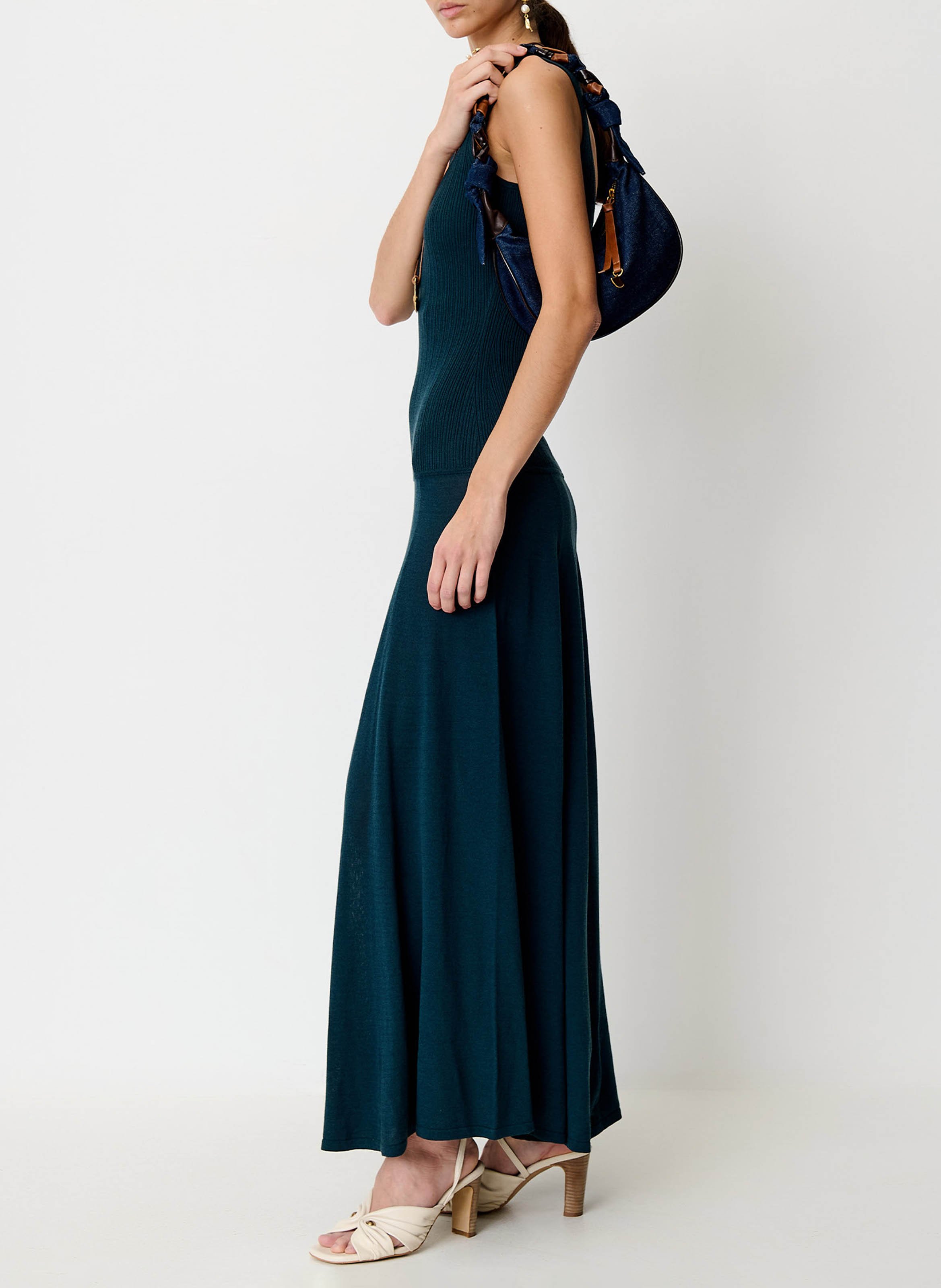 Long tank top two-tone dress SESSUN Blue