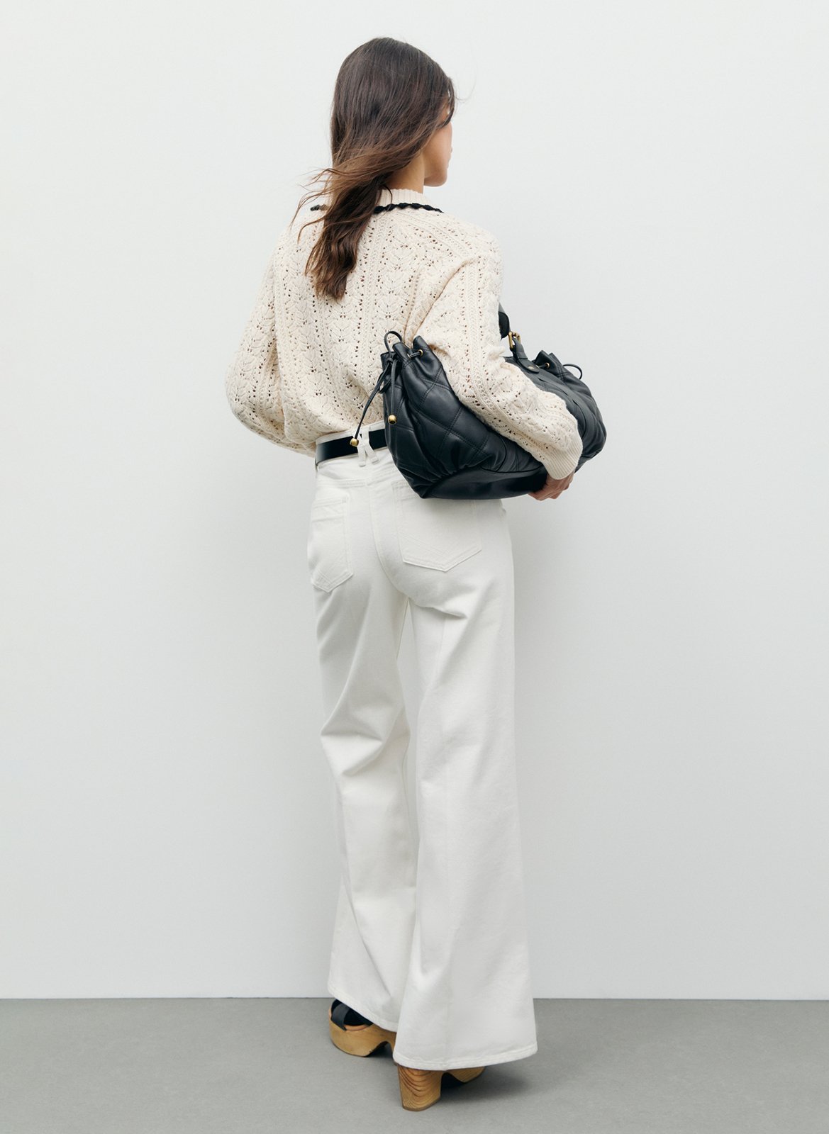 Pantalon flare taille haute uni GERARD DAREL Blanc