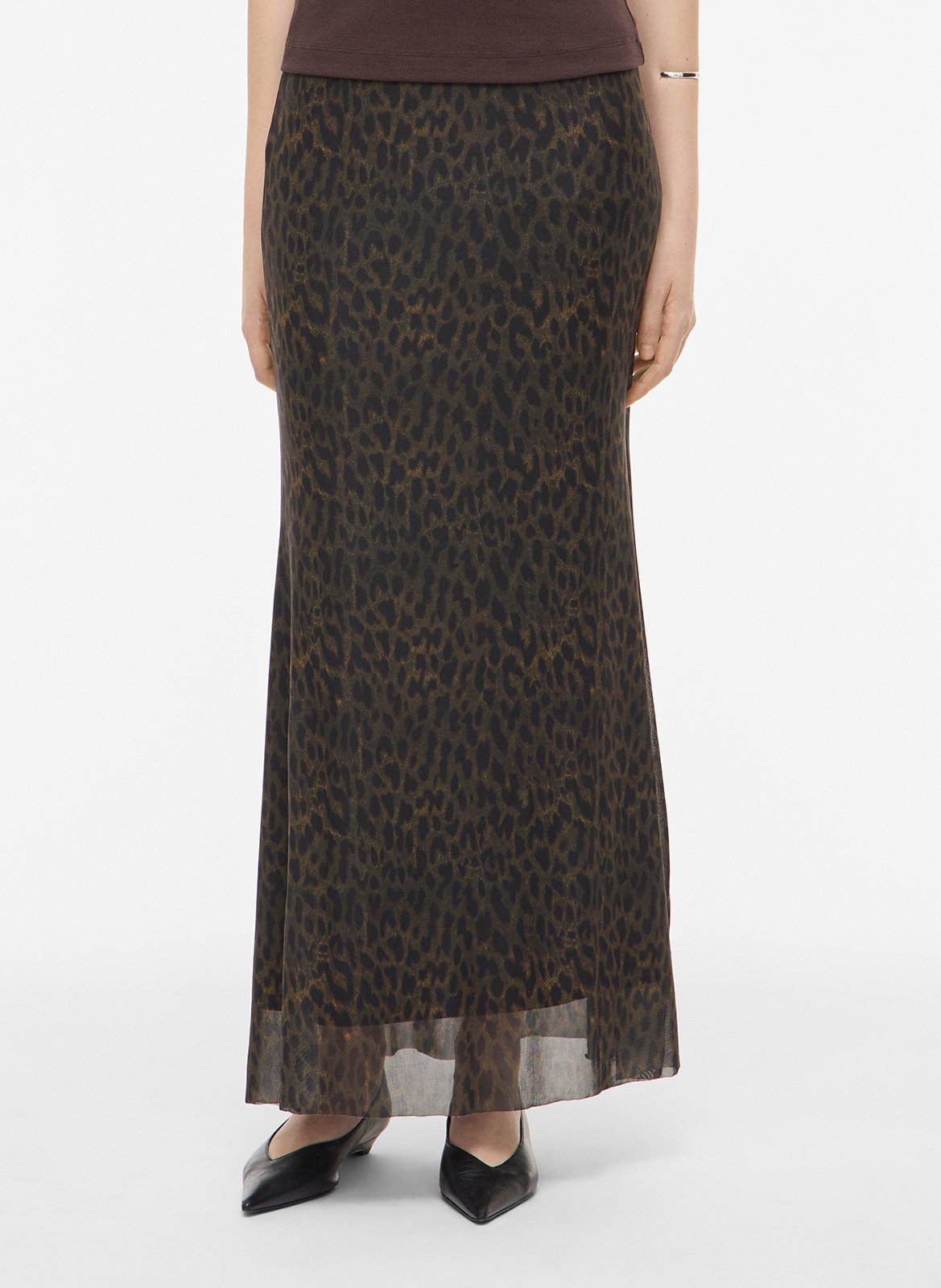 Long flared printed skirt ROUGE EDIT Golden