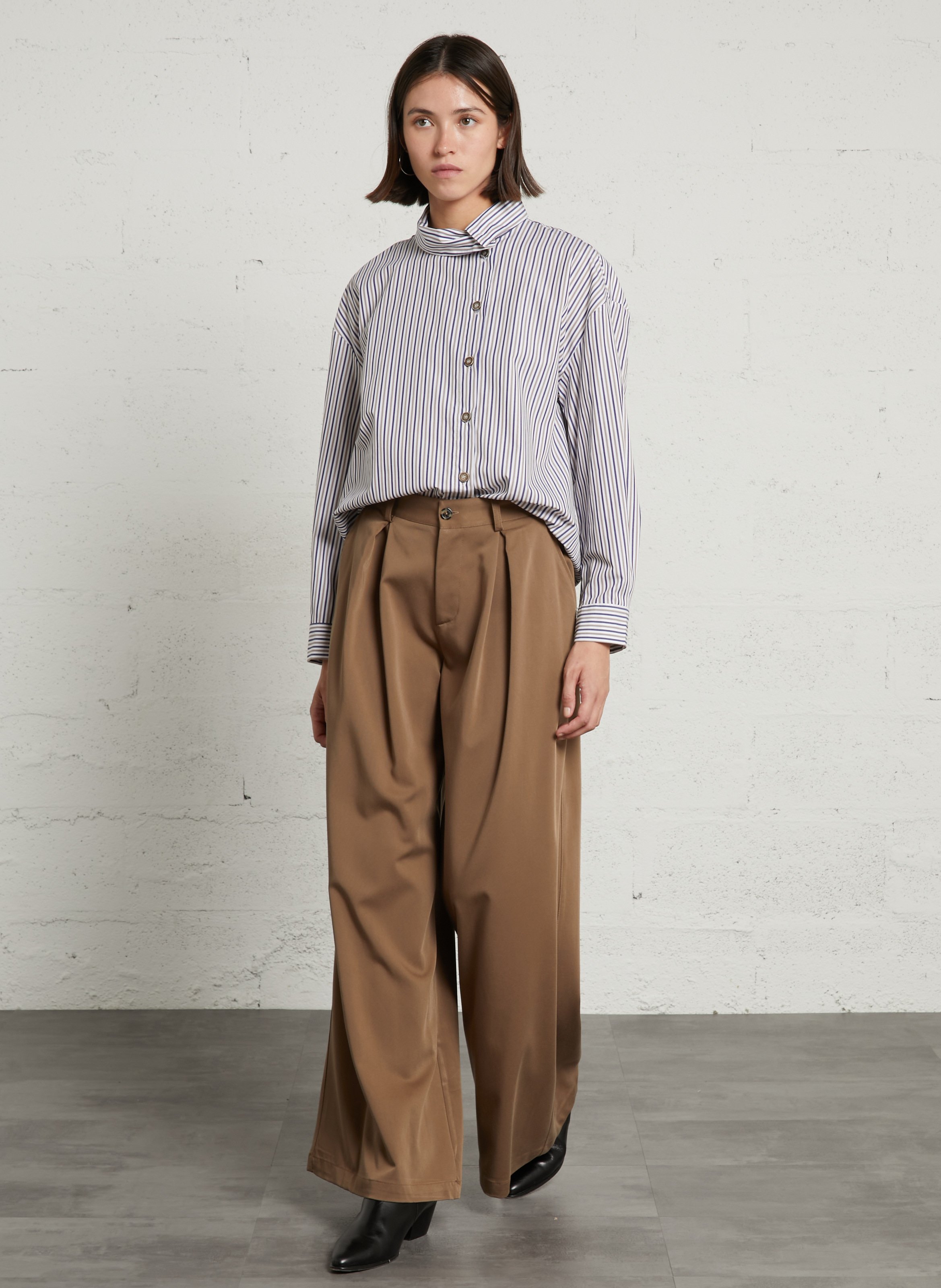 Long-sleeve cotton shirt PLEASE Blue