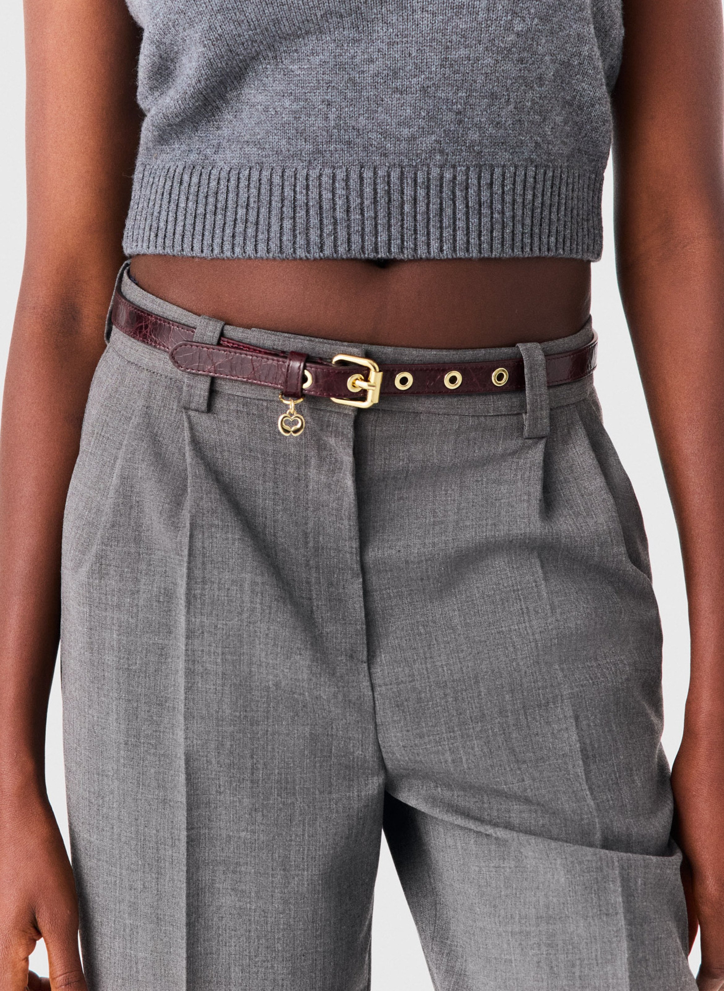 Ceinture en cuir MAJE Rouge