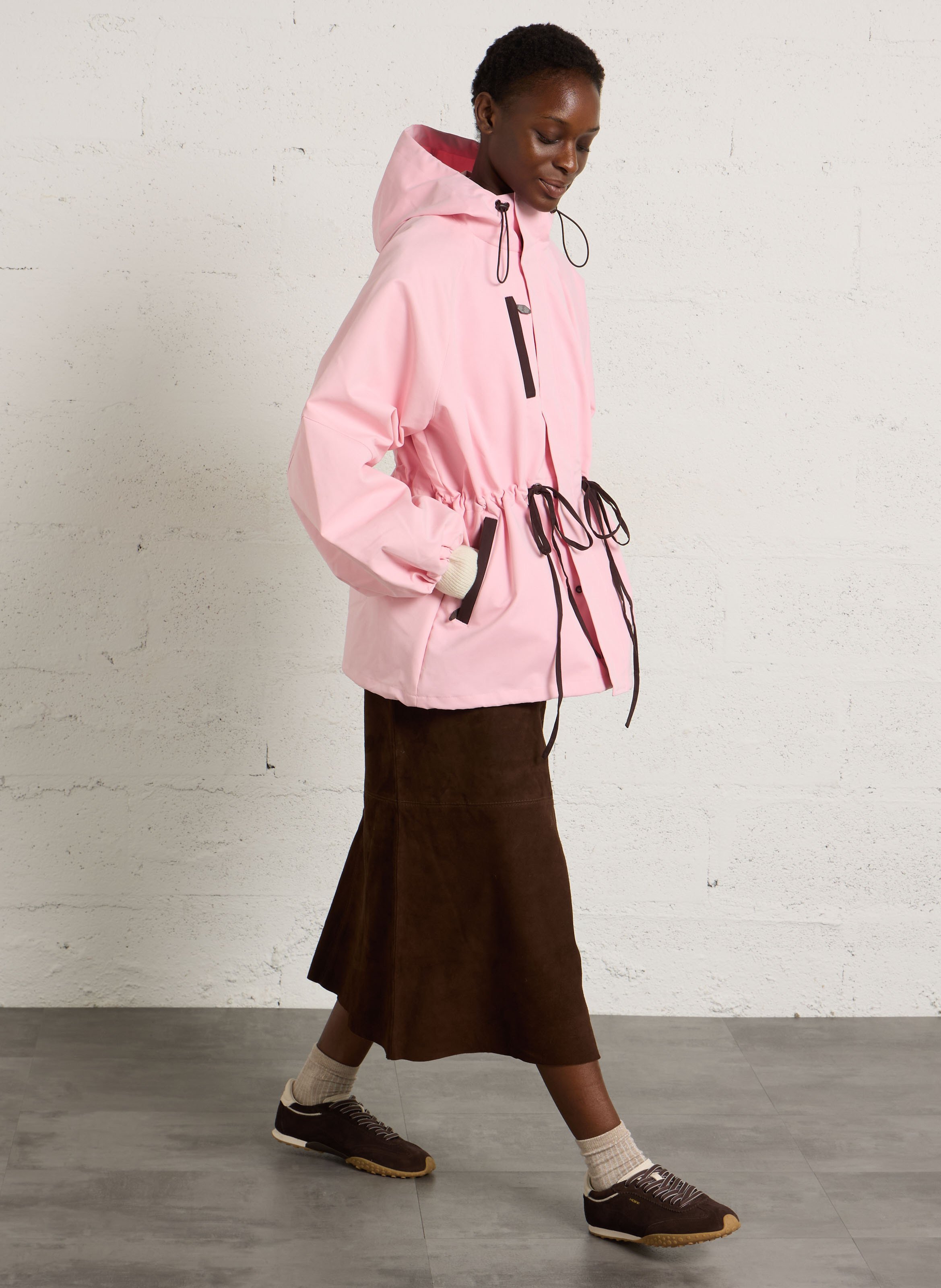 Parka cintrée unie à capuche DAMSON MADDER Rose