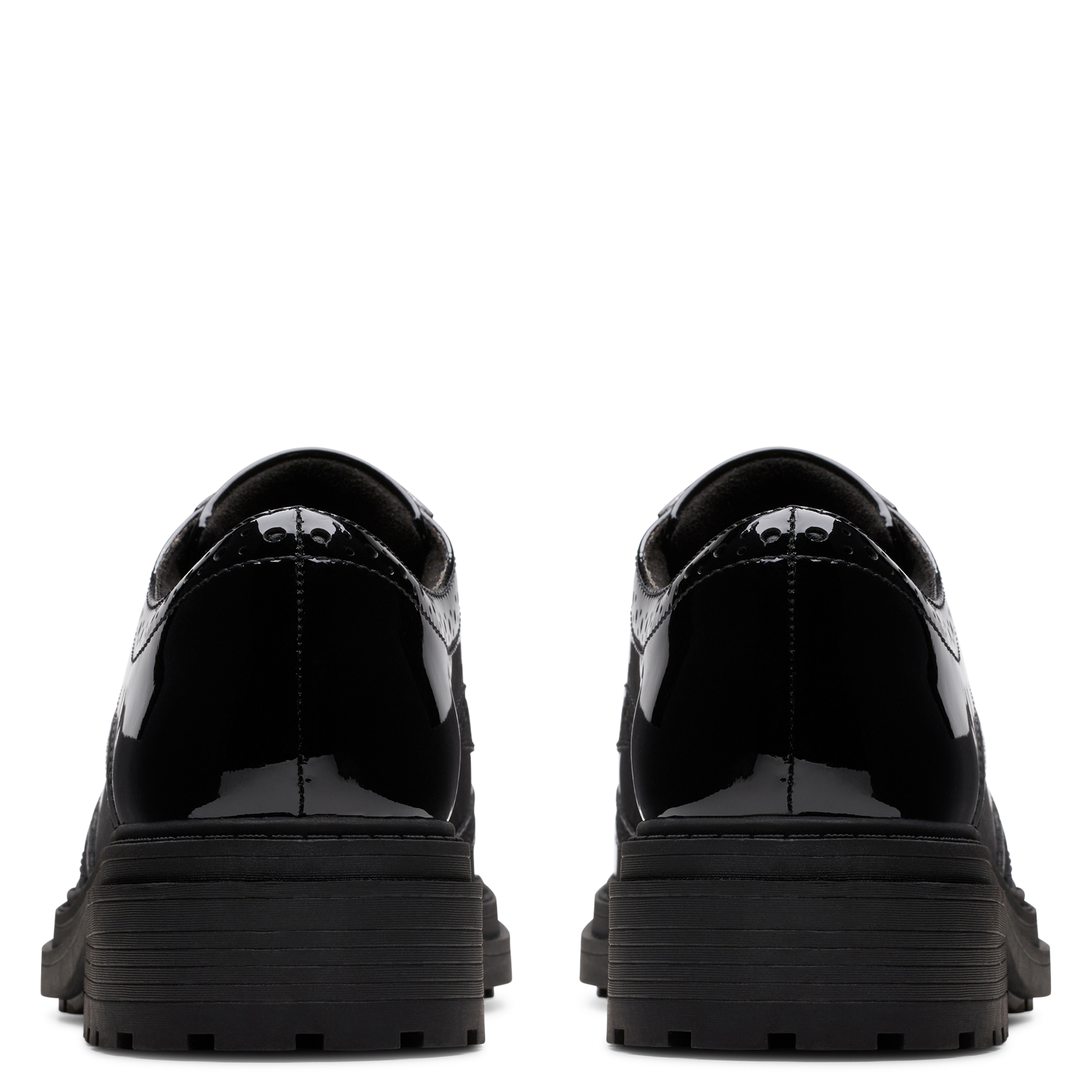 Derbies à lacets en cuir vernis CLARKS Noir
