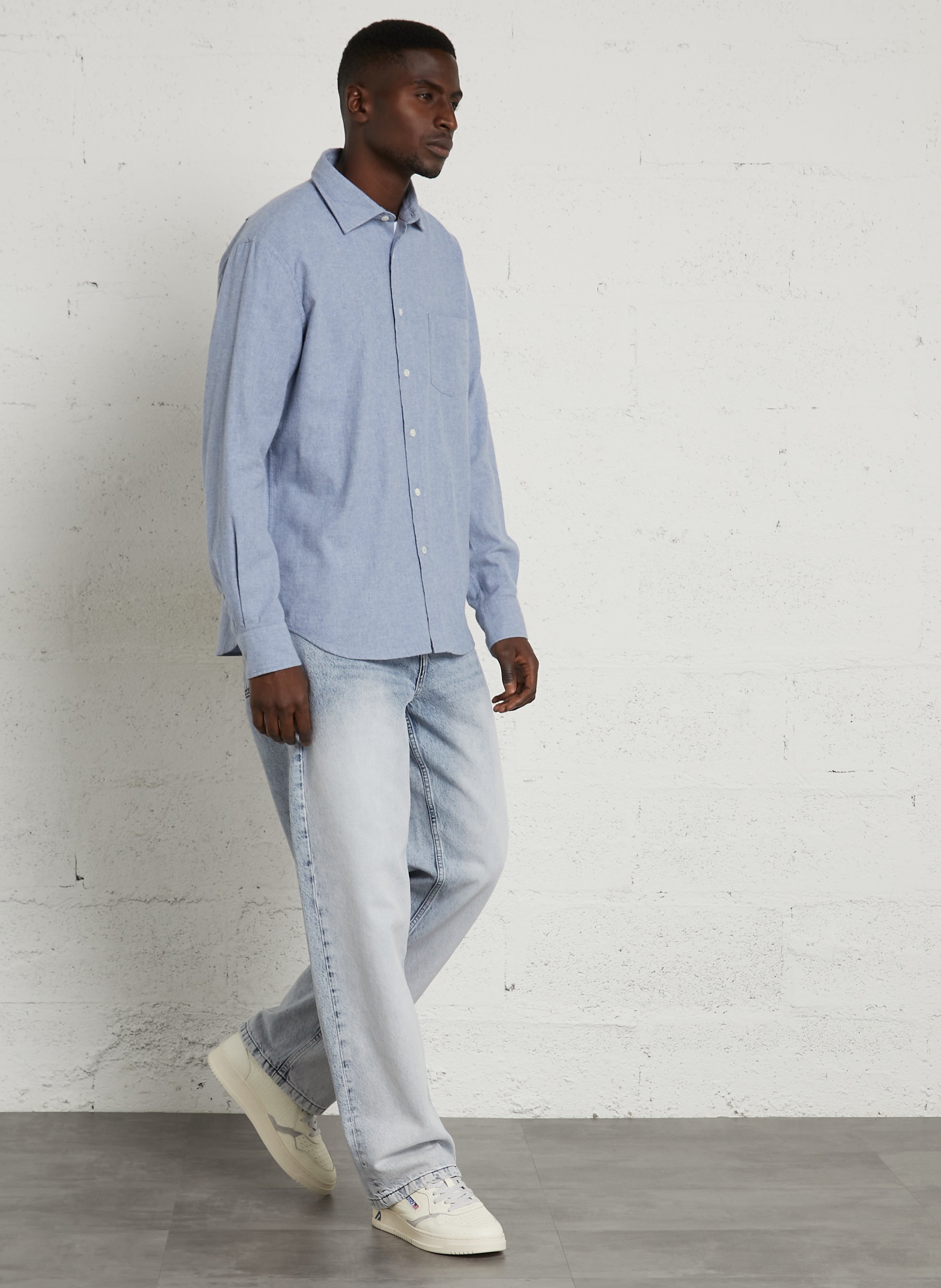 Chemise col classique en coton HARTFORD Bleu