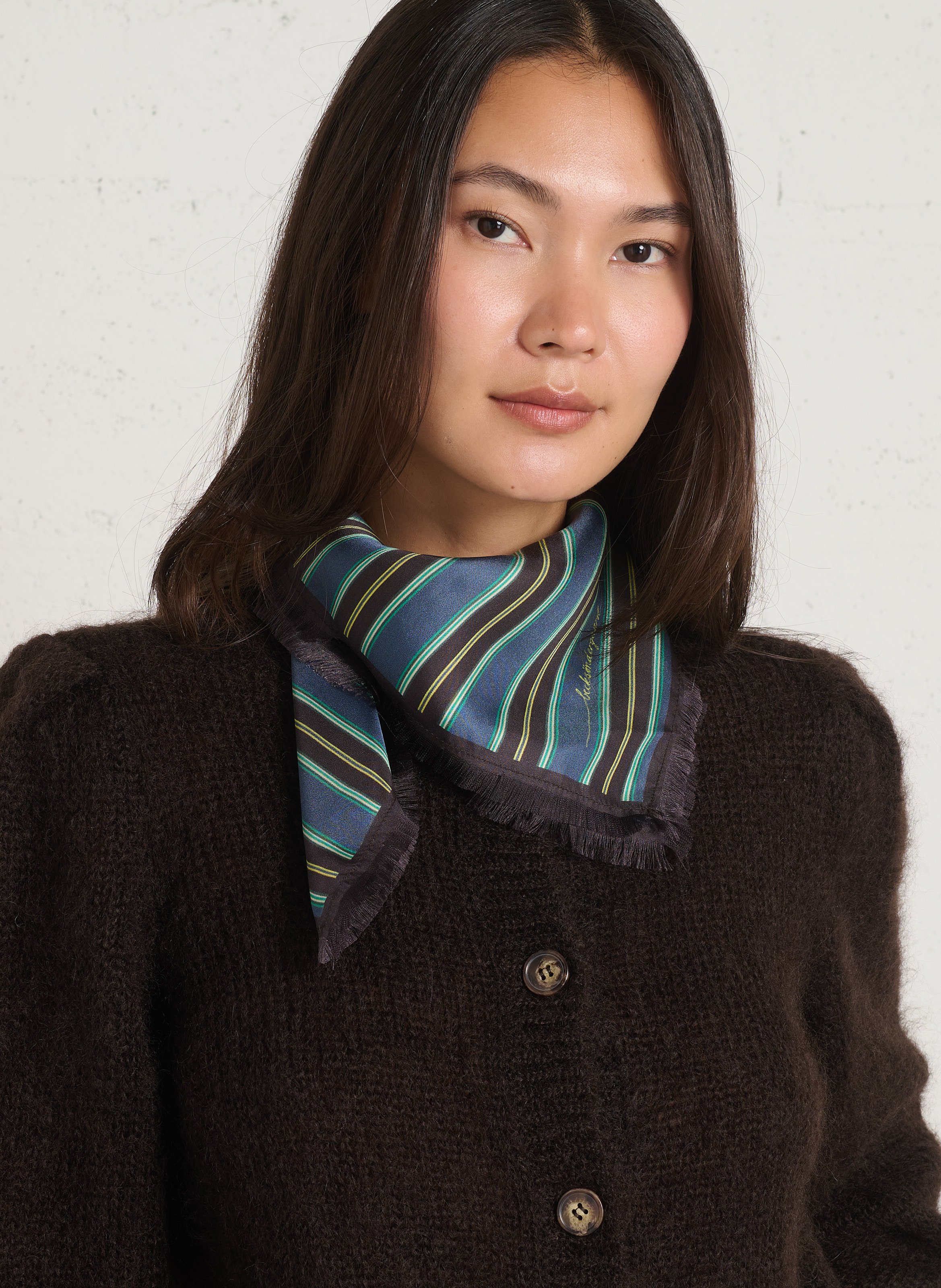 Foulard carré en soie BECKSONDERGAARD Bleu