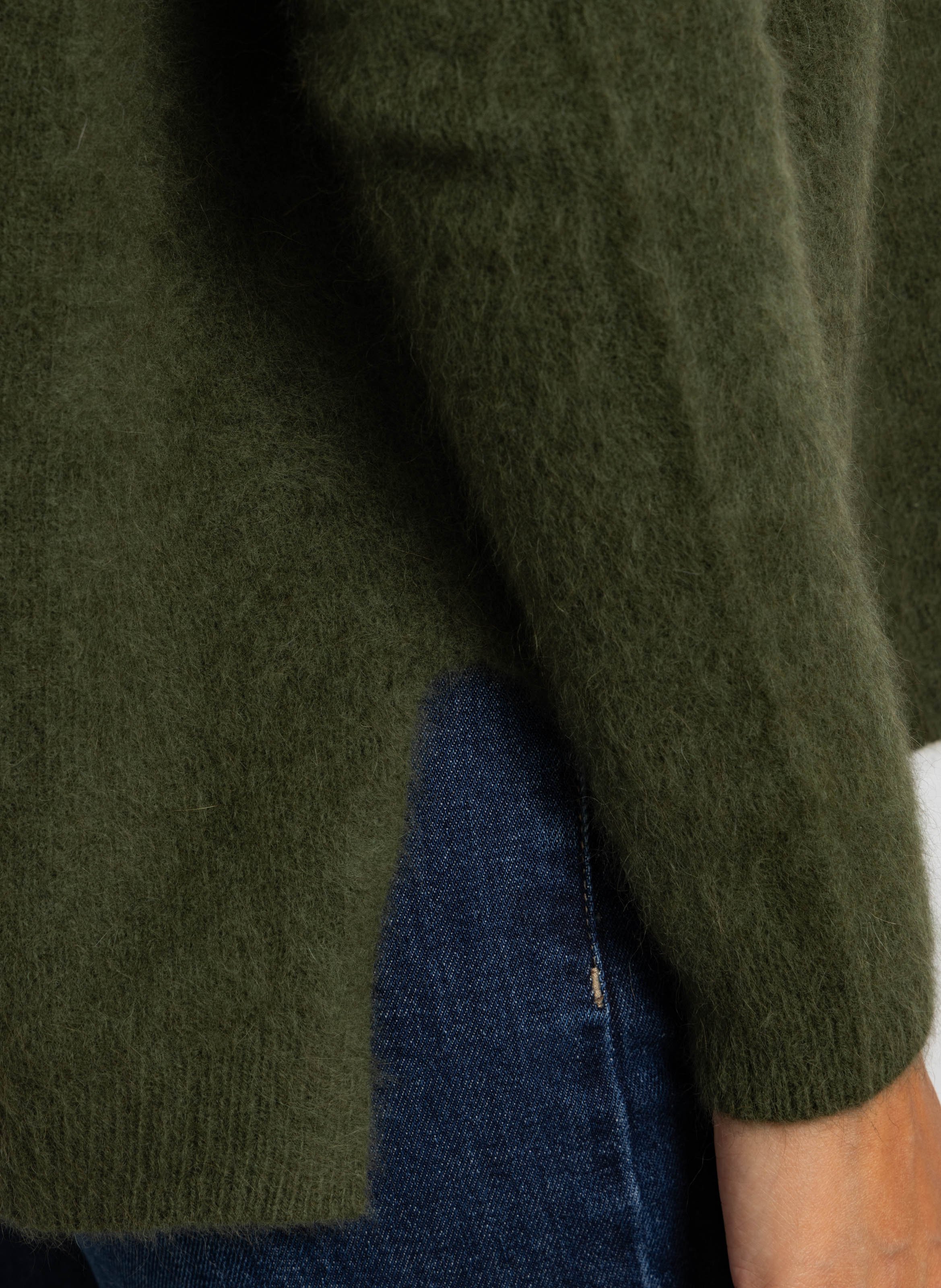 Pull col V en laine BELLA JONES Vert