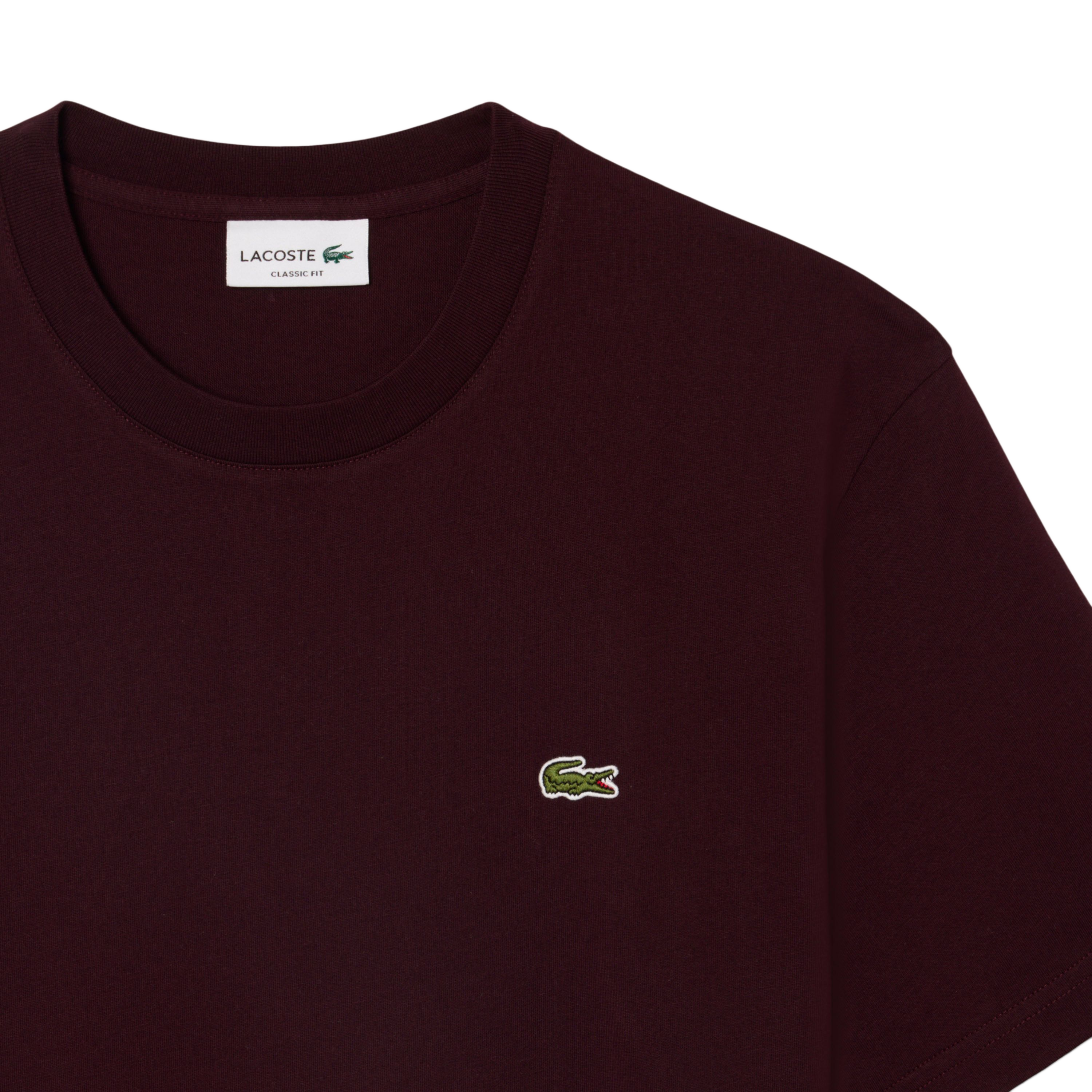 Einfarbiges T-Shirt mit Baumwolllogo LACOSTE Rot
