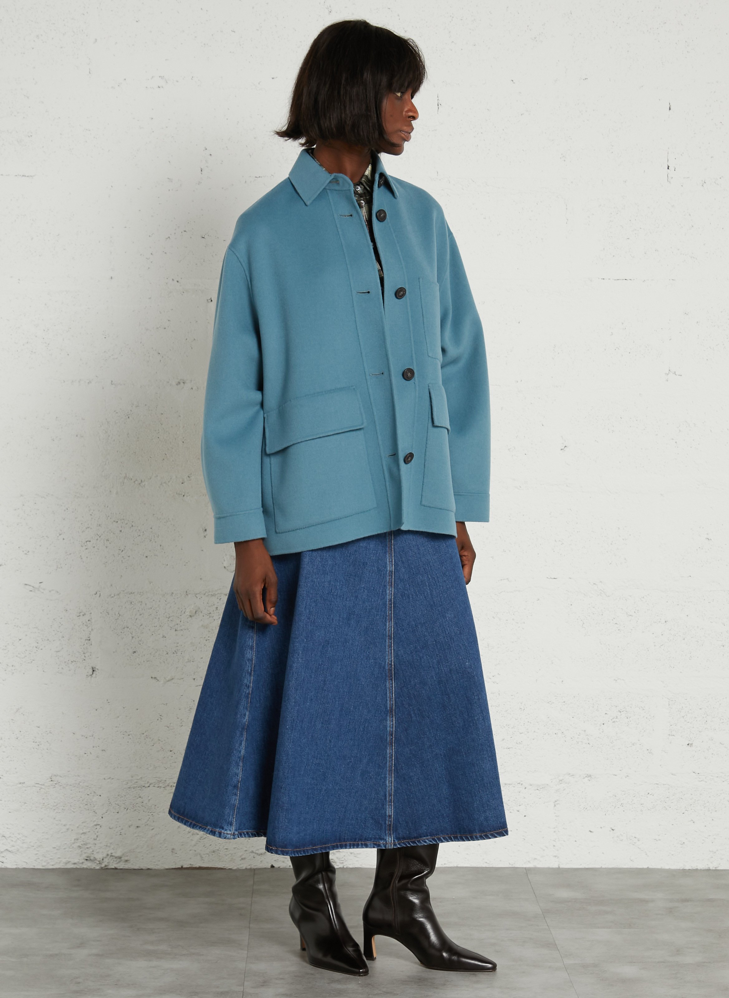 Jacke aus Wollmix mit klassischem Kragen MAX MARA WEEK END Blau