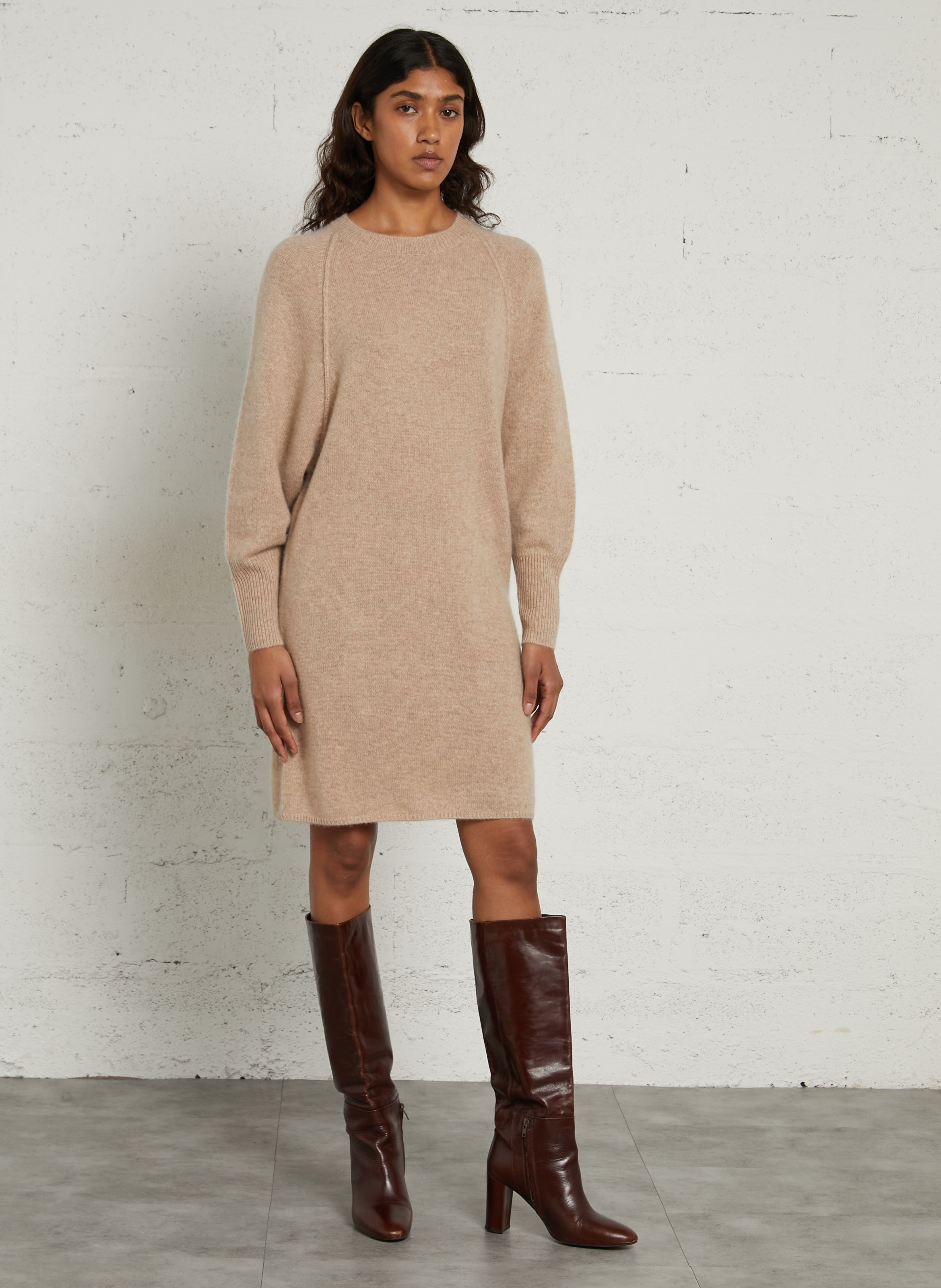 Gerades Kaschmir-Pulloverkleid MAISON 123