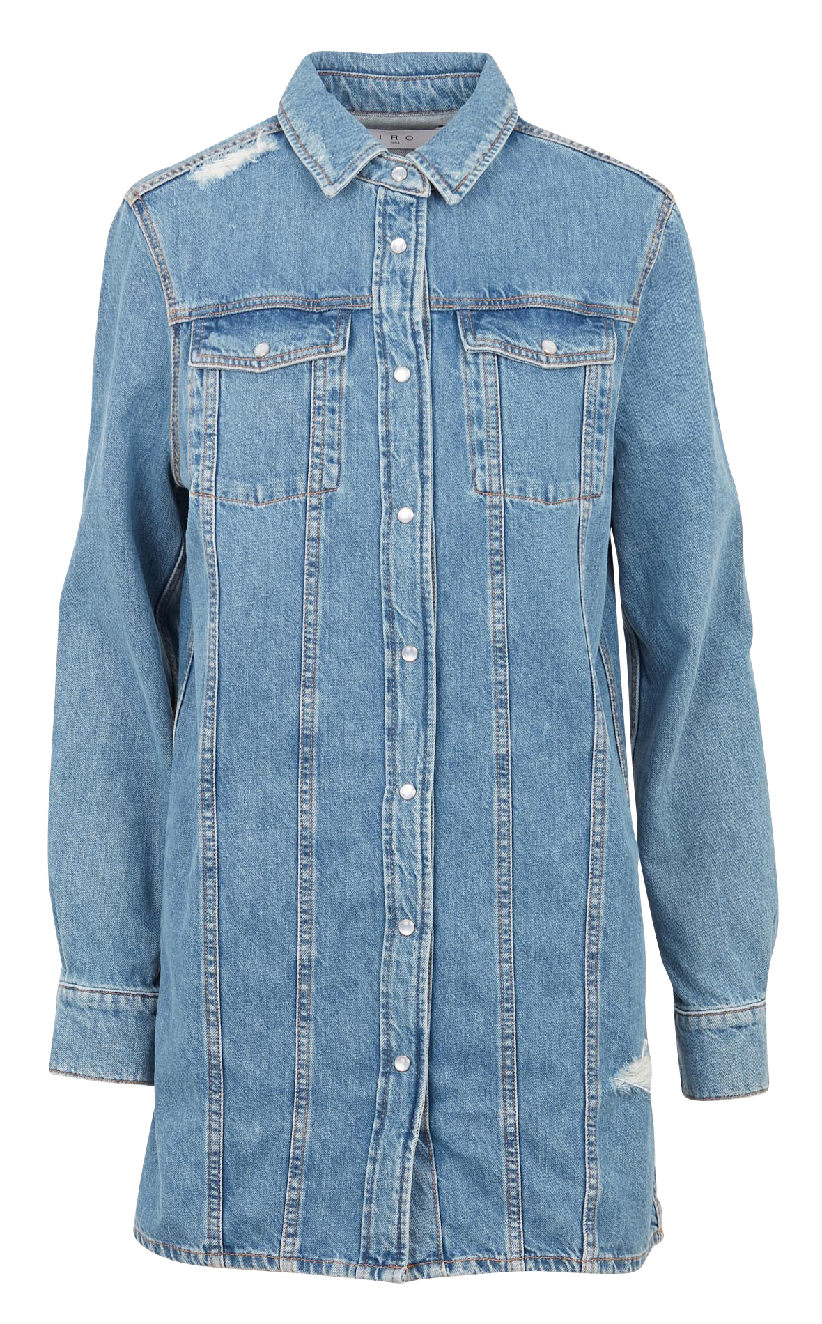 Korte overhemdjurk van jeans IRO Jeans verschoten