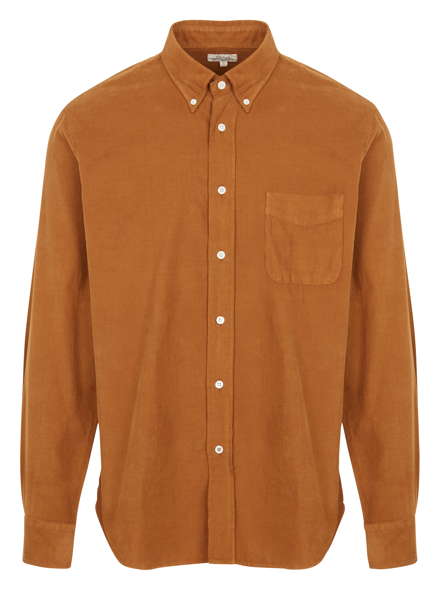 Cotton shirt with classic collar HARTFORD Brown
