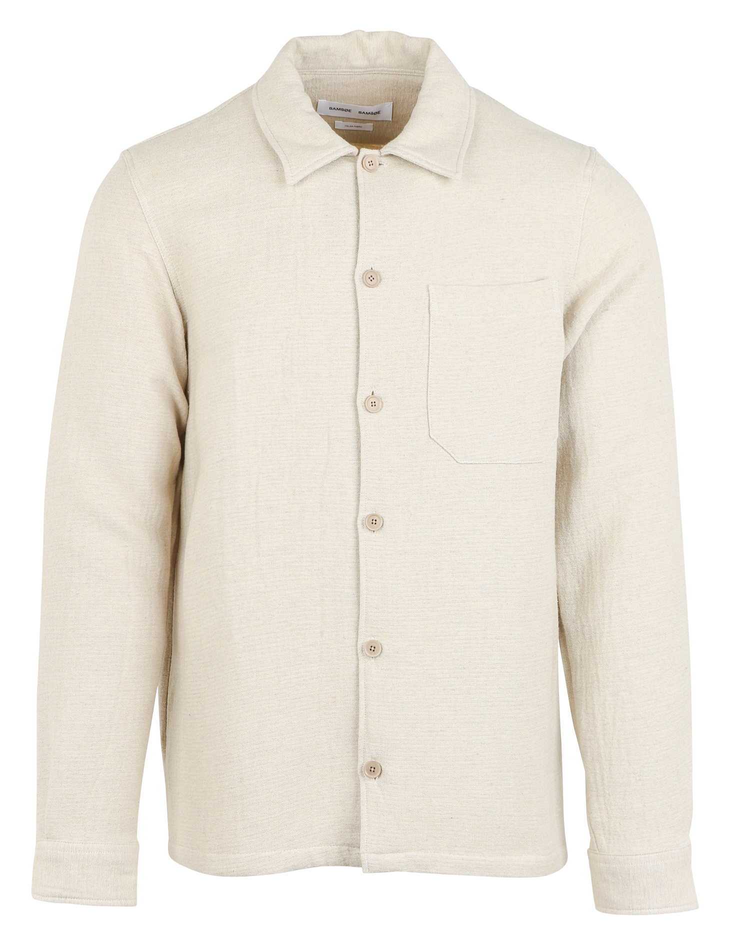 Chemise ample col classique en coton mélangé SAMSOE SAMSOE Blanc