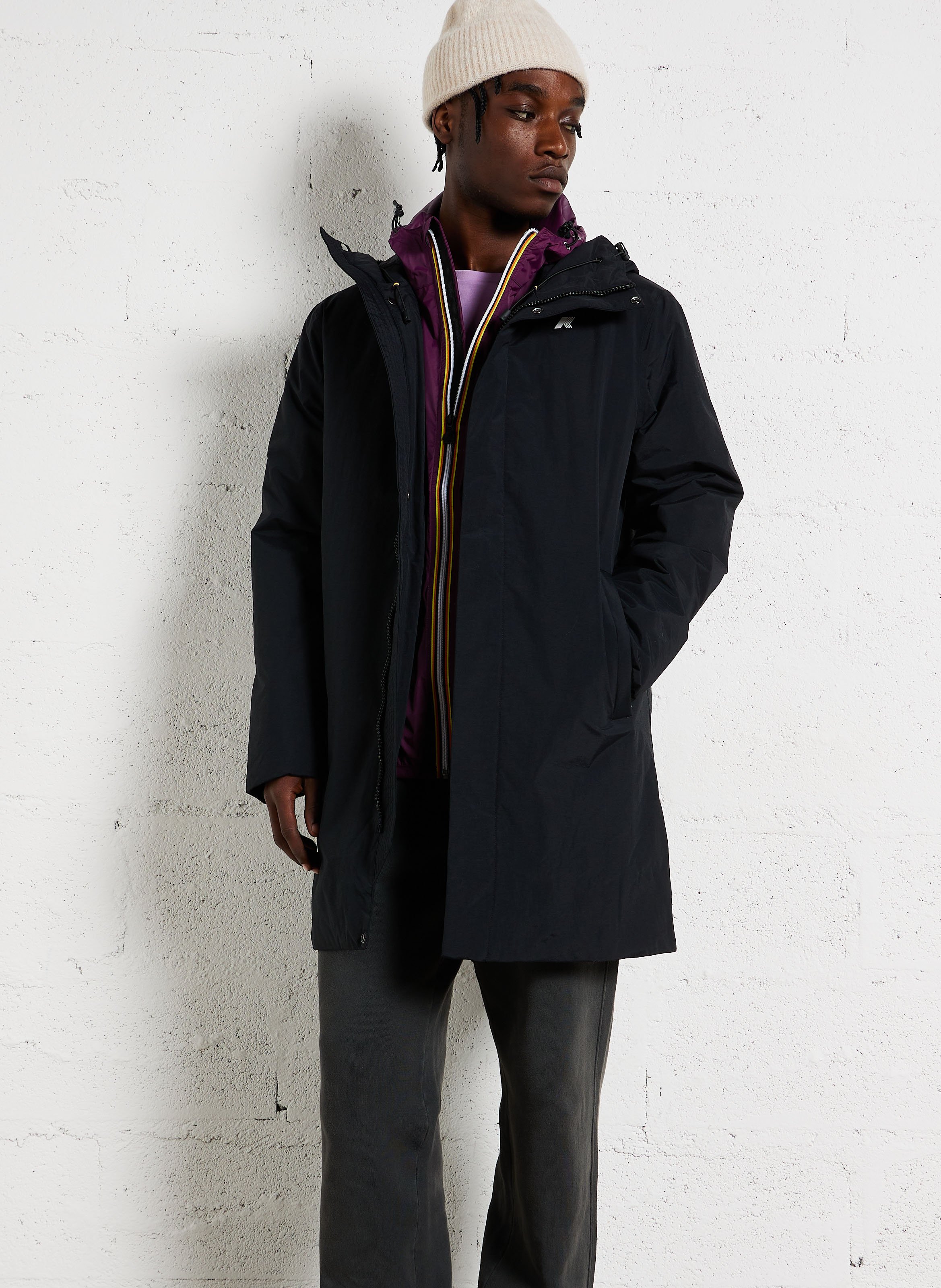 Parka col montant droit K-WAY Noir