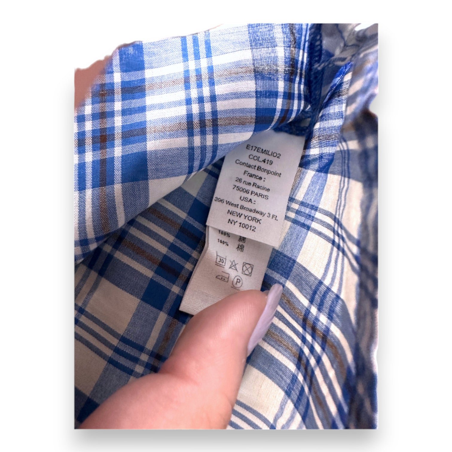 Blue baby shirt - 12 months BONPOINT - Seconde Main Blue