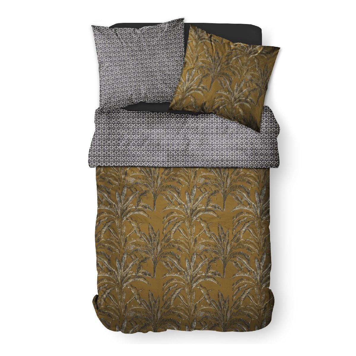 Jungle print cotton bedding set TODAY LINGE DE MAISON Brown