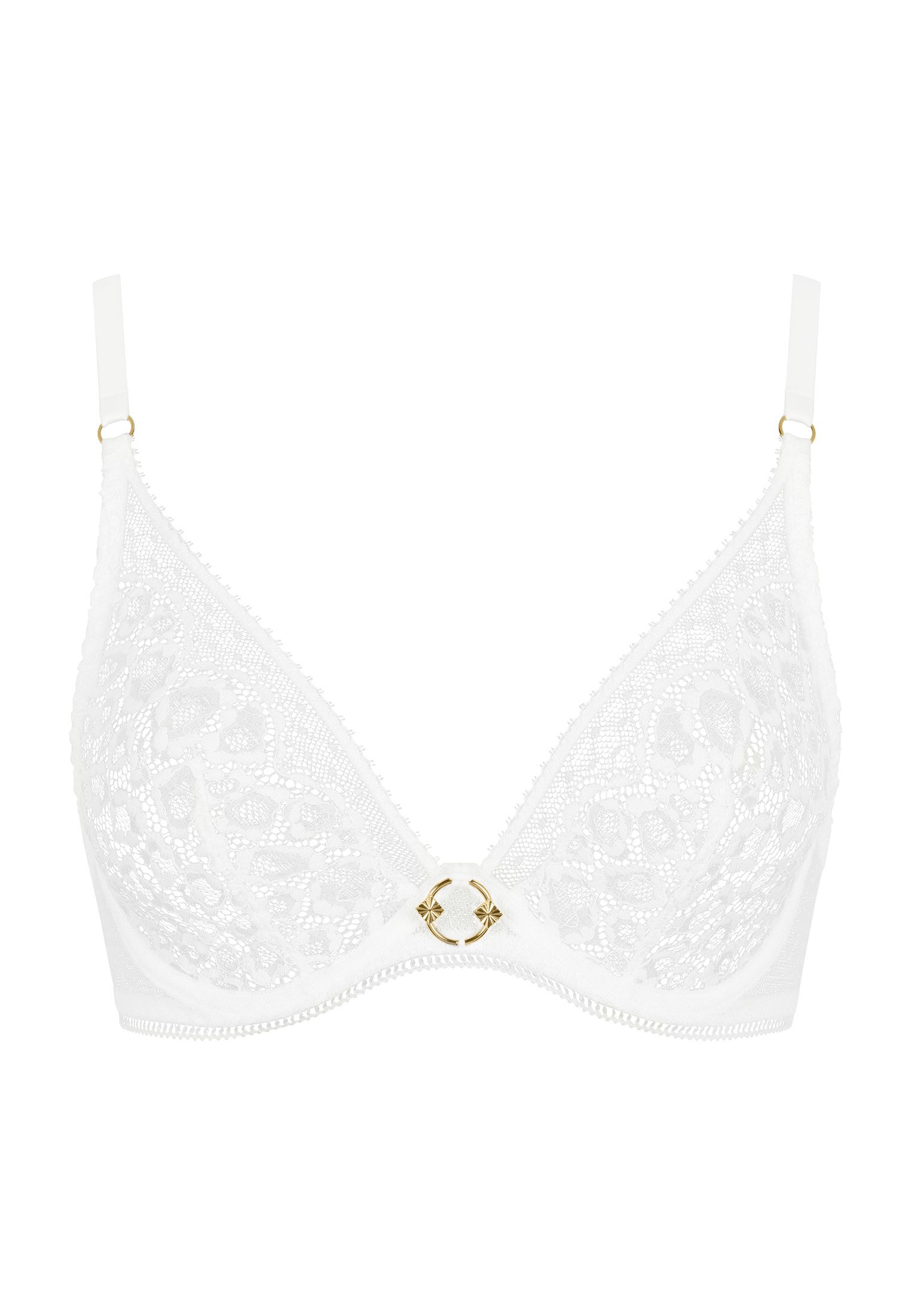 A la Folie kohl black underwired triangle bra AUBADE White