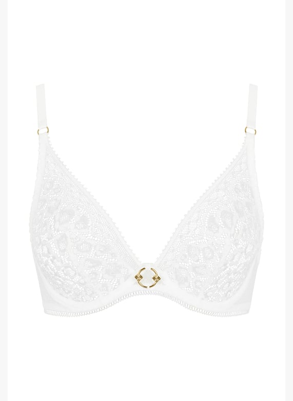 A la Folie kohl black underwired triangle bra | White by AUBADE A la Folie kohl black underwired triangle bra White