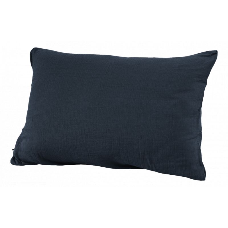 Cotton percale pillow case L'EFFET PAPILLON Blue