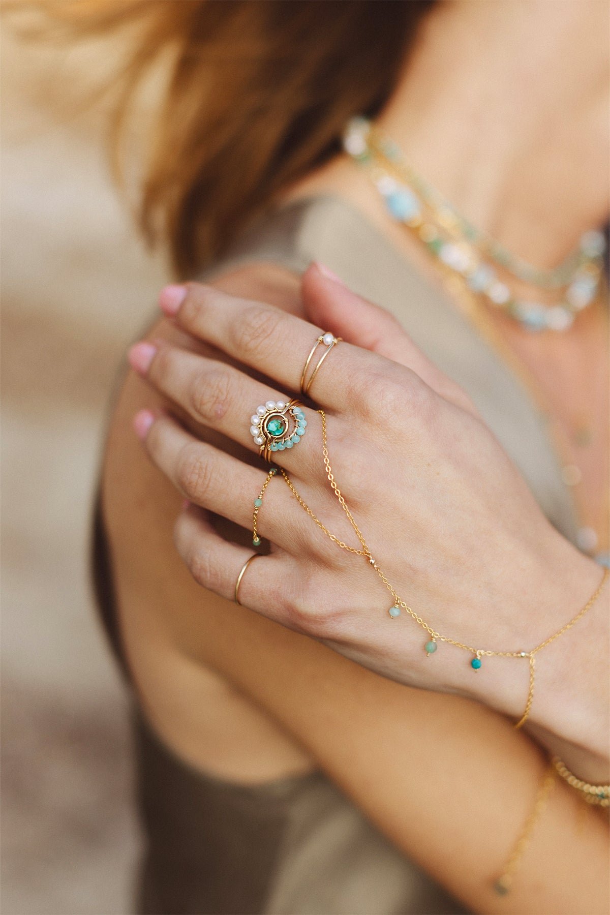 Bague frida perles YAY White