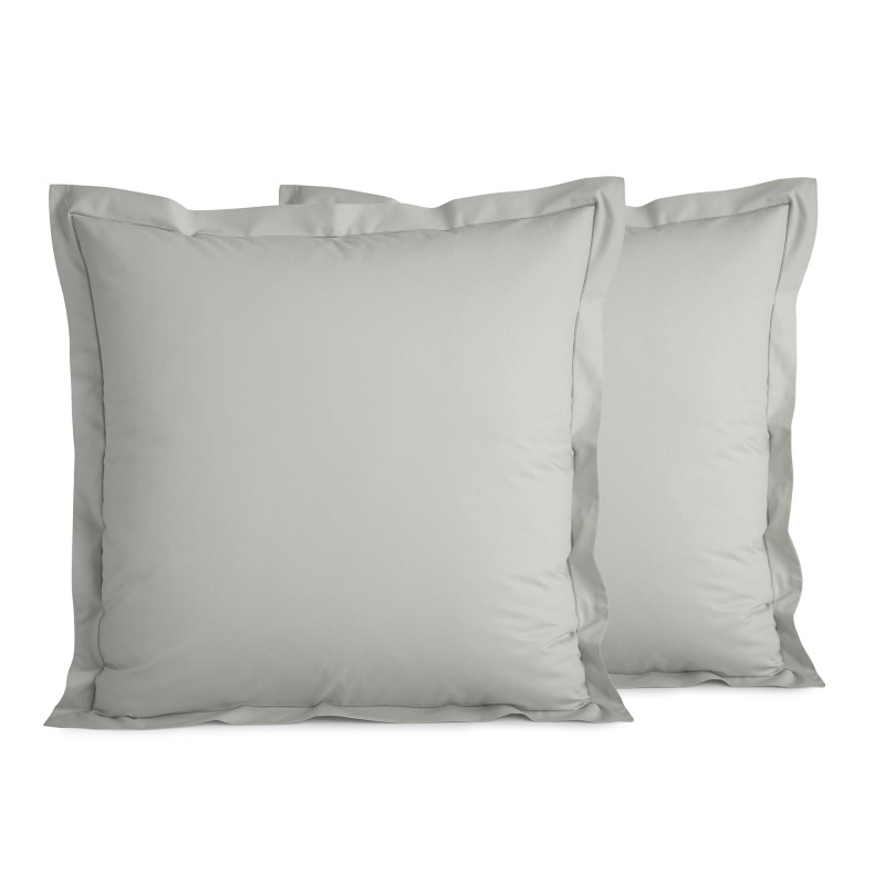 Cotton percale pillow case COTON PUR Grey