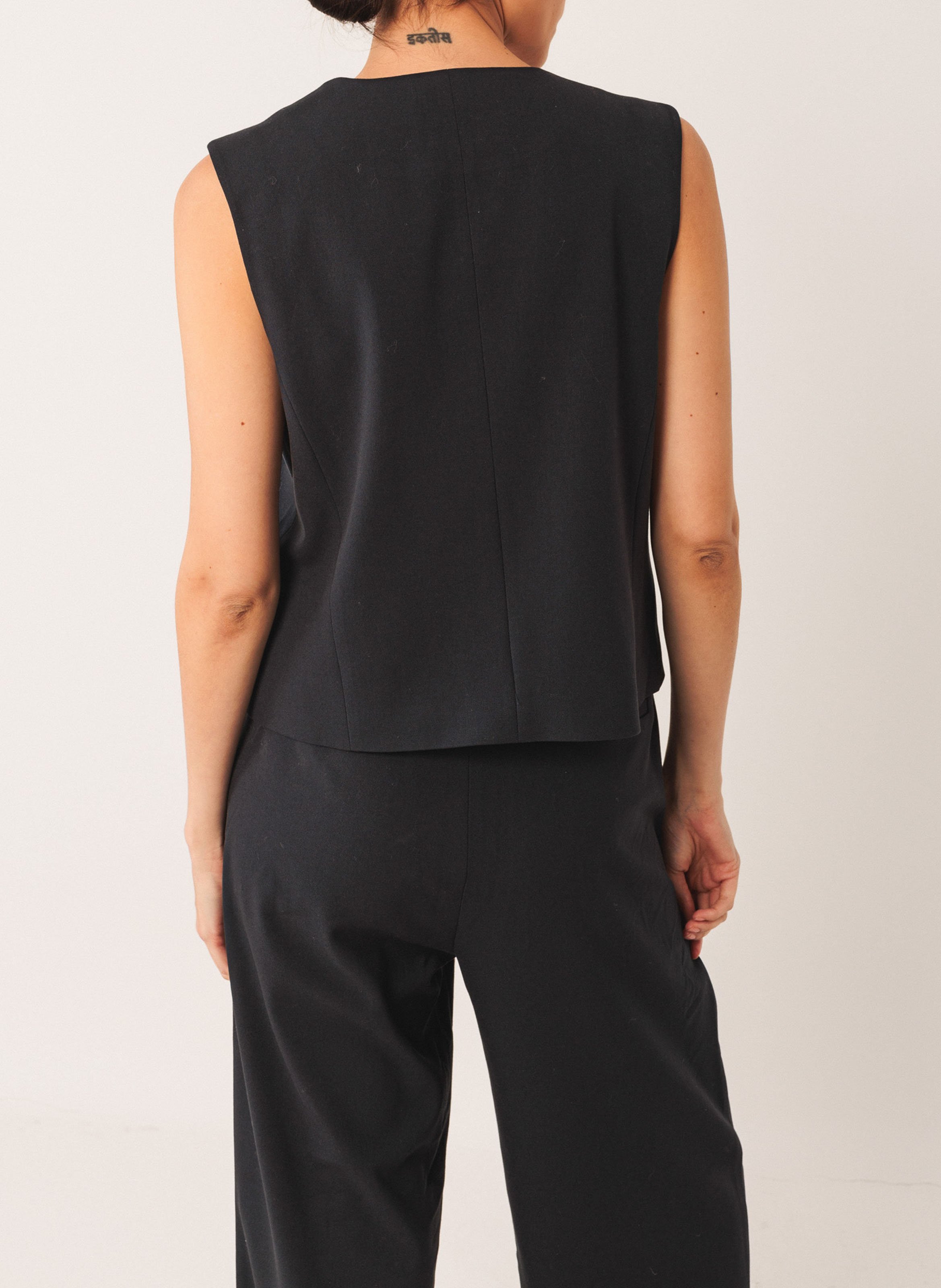 Gilet de tailleur col V INDI & COLD Bleu