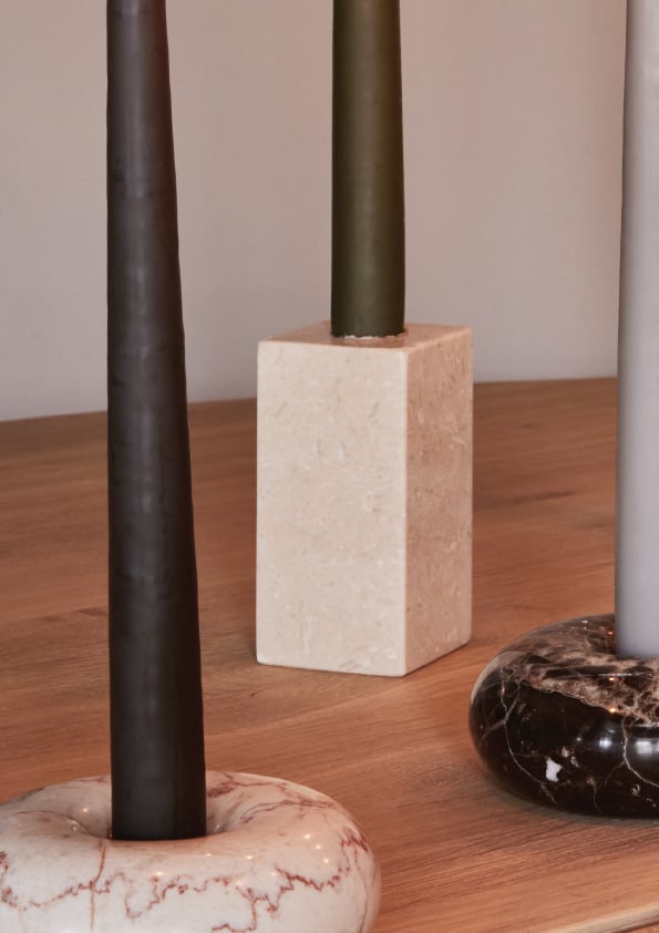 Marble candle holder OYOY LIVING DESIGN Beige