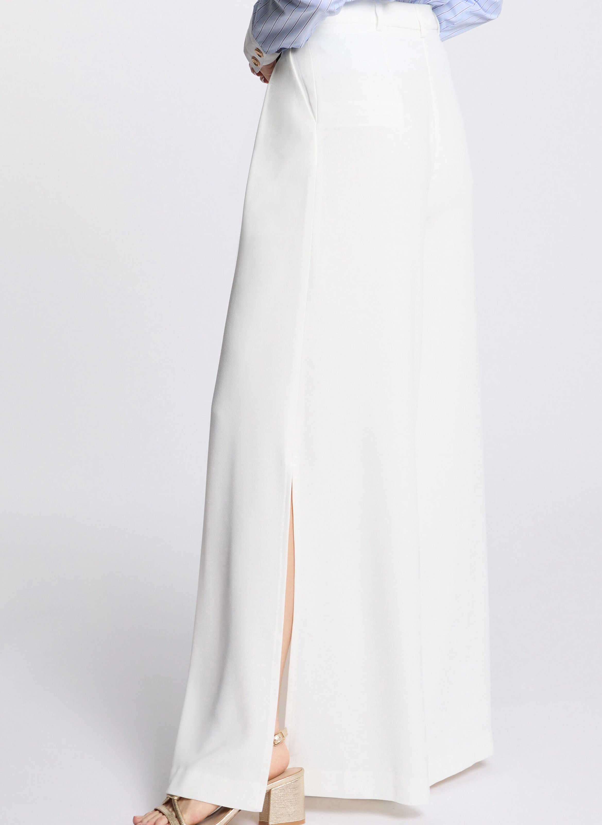 Rechte, soepelvallende broek MORGAN Wit