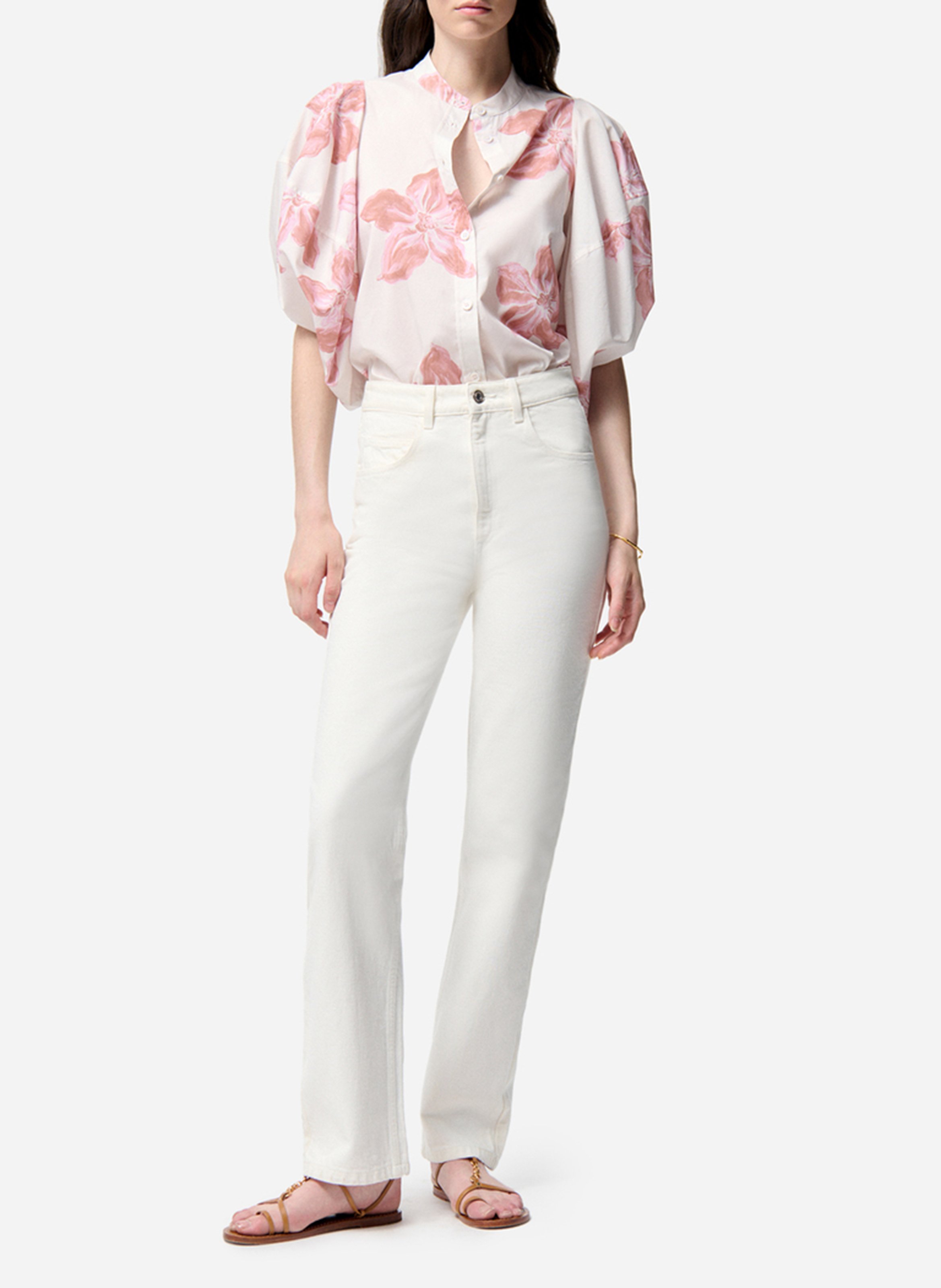 Gedrukte blouse met pofmouwen VANESSA BRUNO Roze