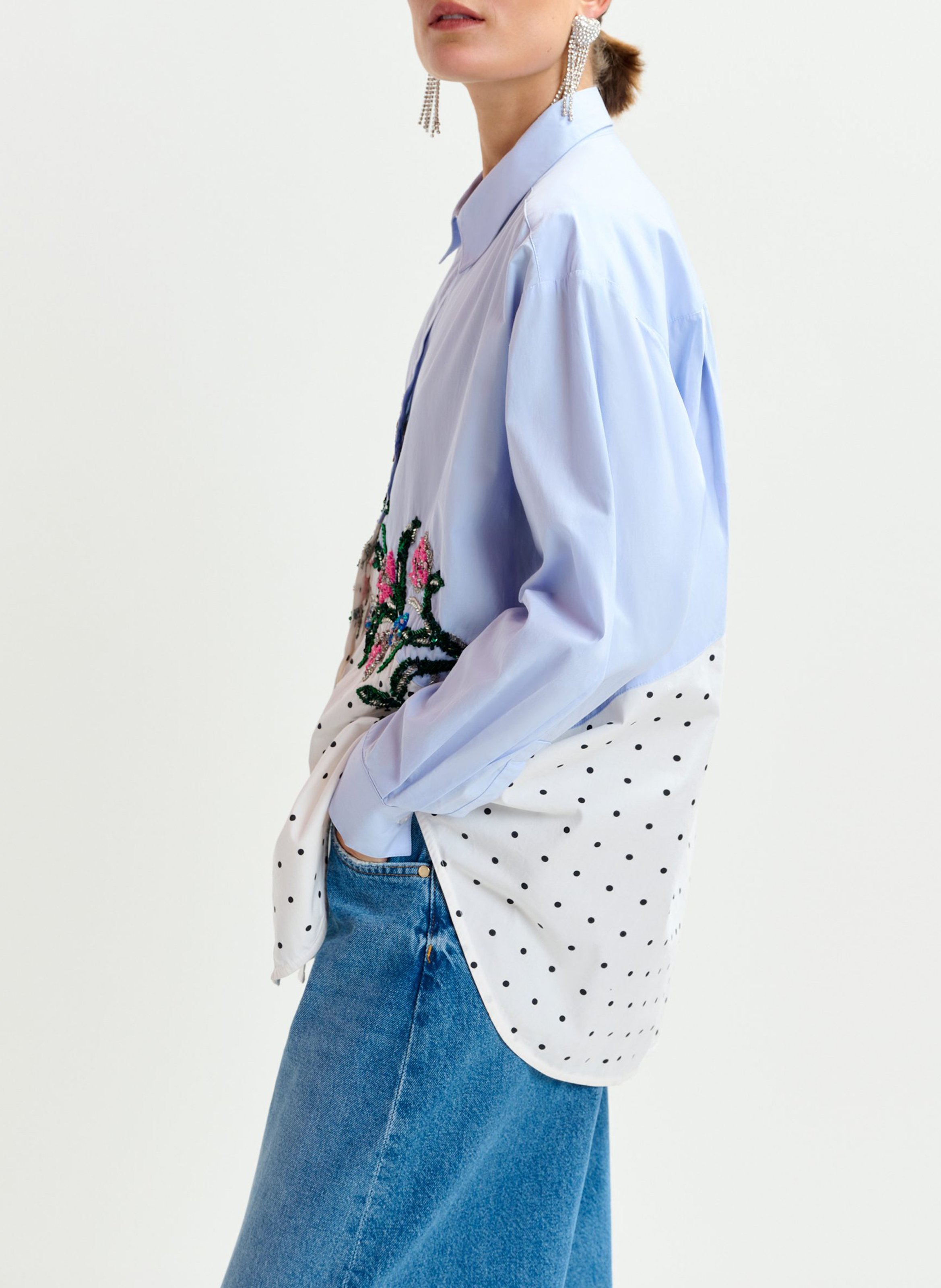 Chemise oversize fantaisie en coton ESSENTIEL ANTWERP Bleu