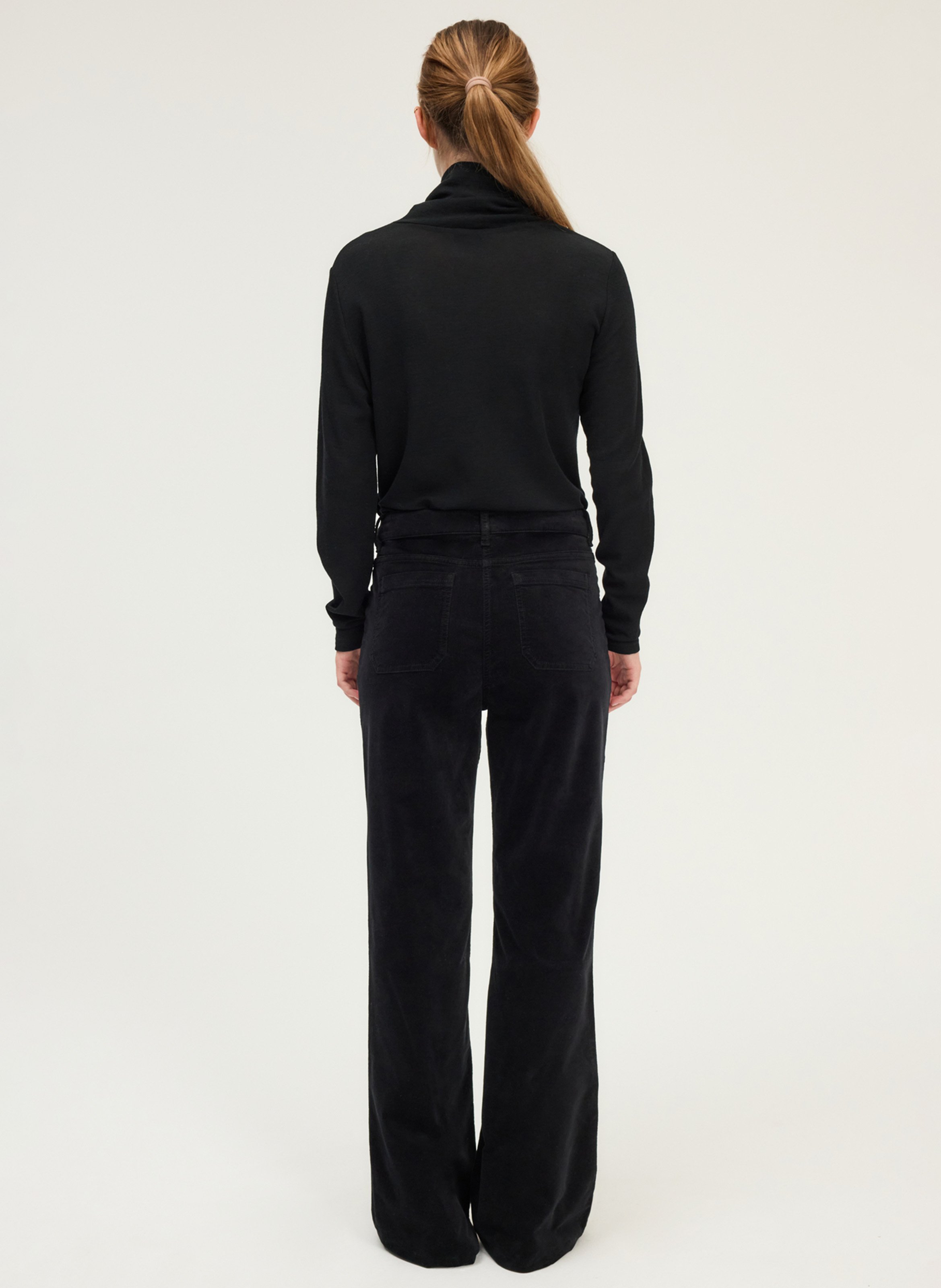 Flared velvet pants PABLO Black
