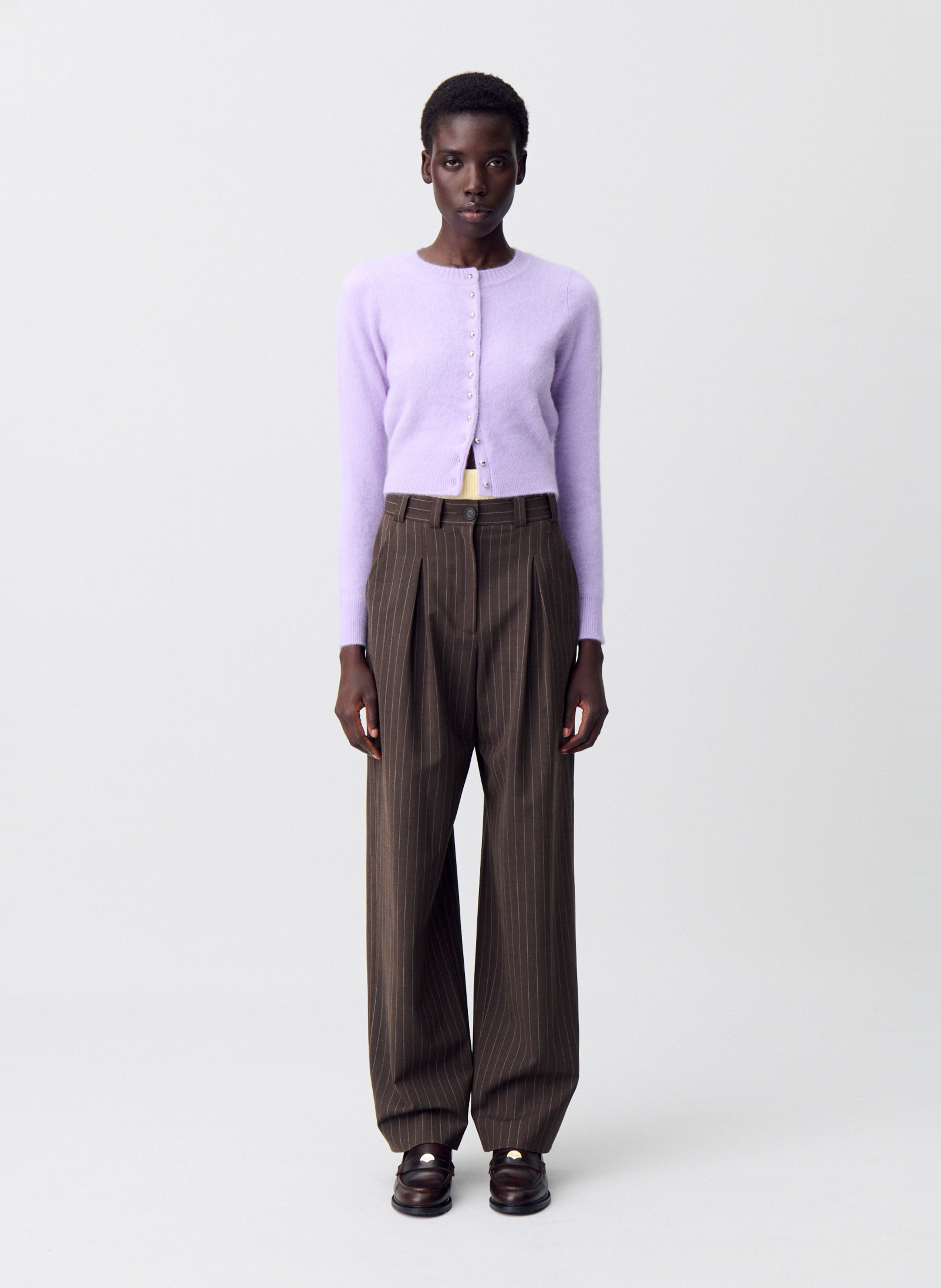 Gilet ocl rond en laine mélangée CLAUDIE PIERLOT Violet