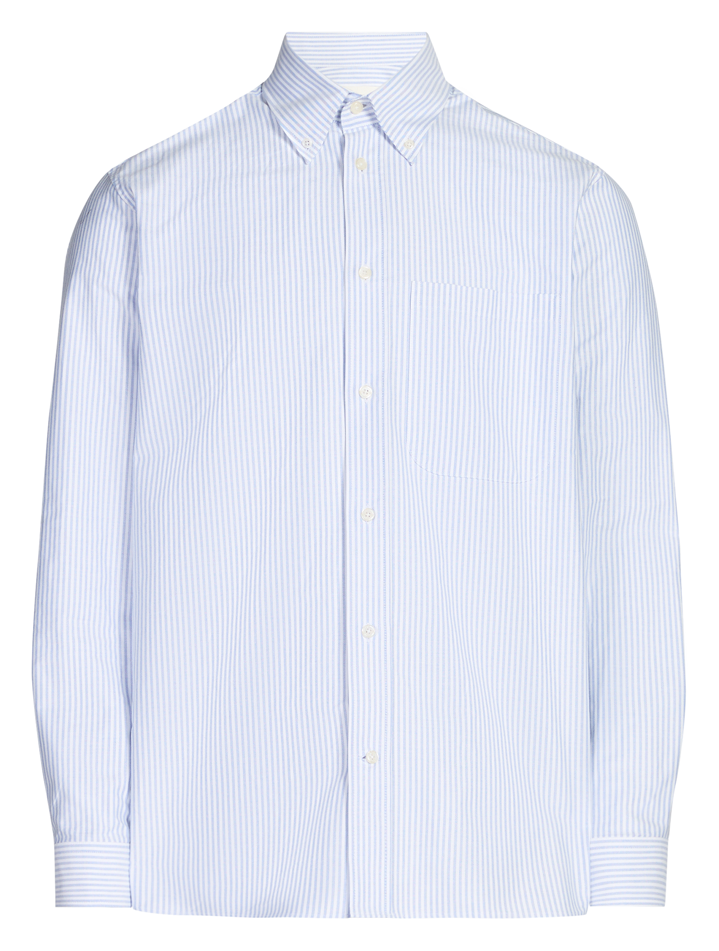 Striped straight cotton shirt with button-down collar SAISON 1865 Blue