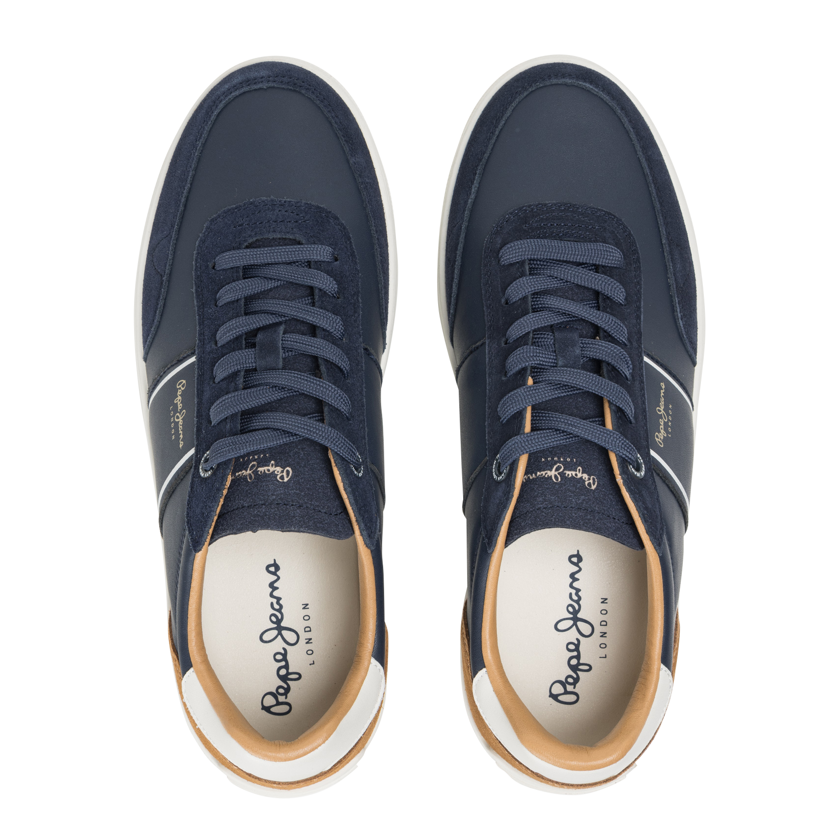 Low-top dual-material sneakers PEPE JEANS Blue