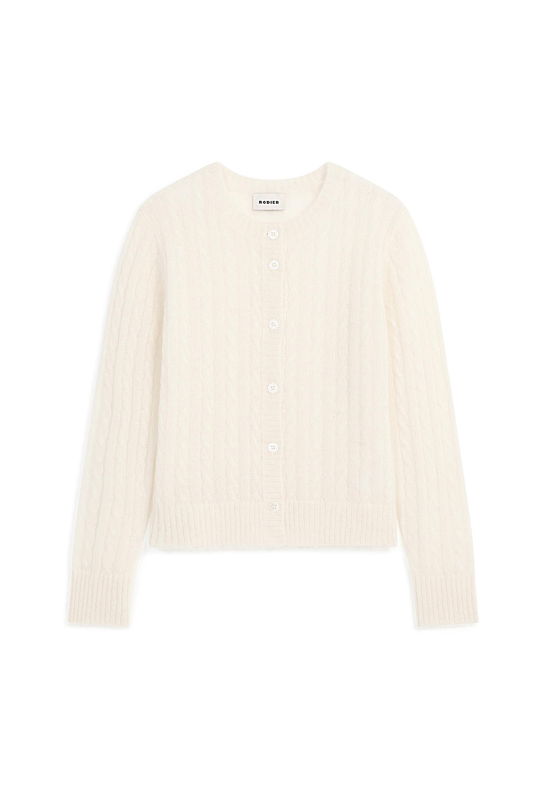 Alpaca cable-knit vest RODIER White