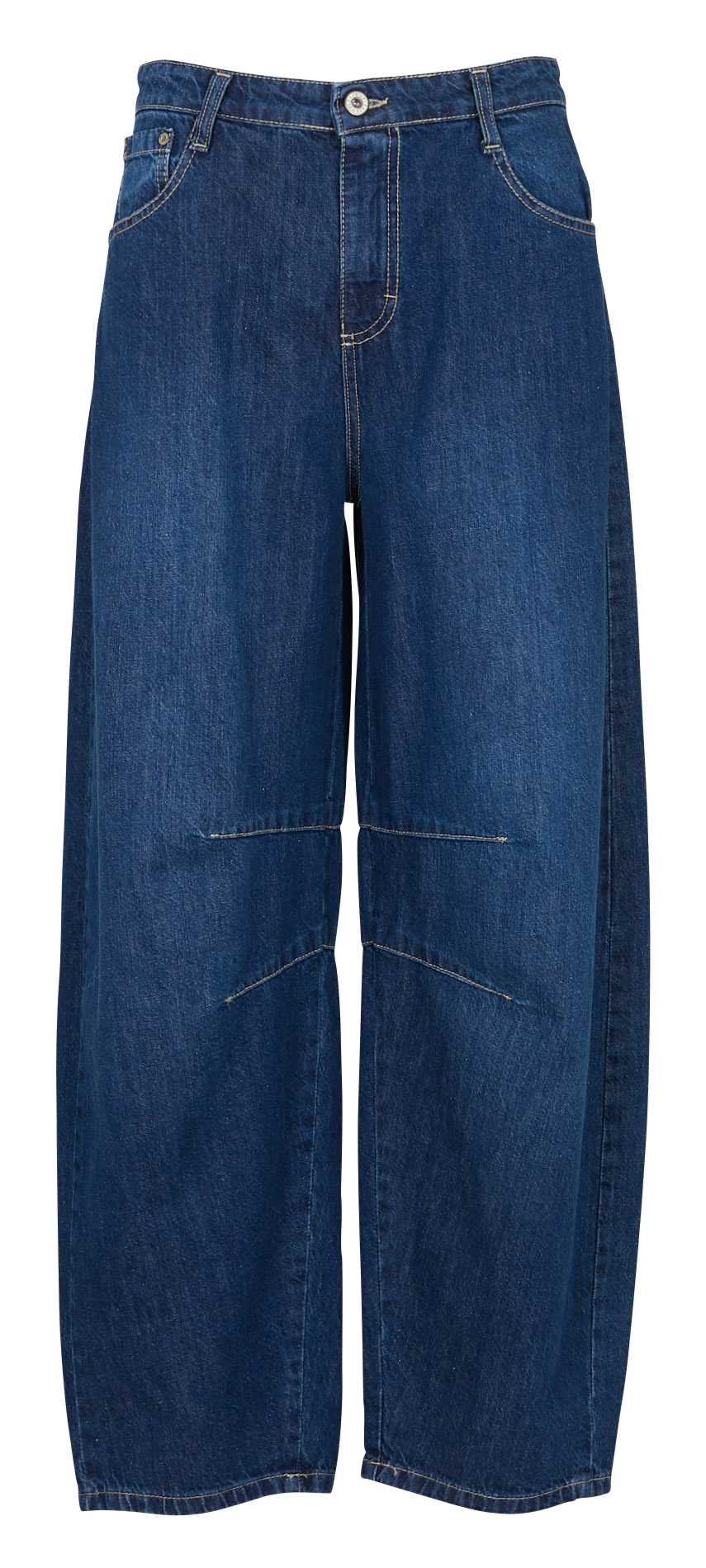 Jean ballon taille haute en denim brut PLEASE Bleu